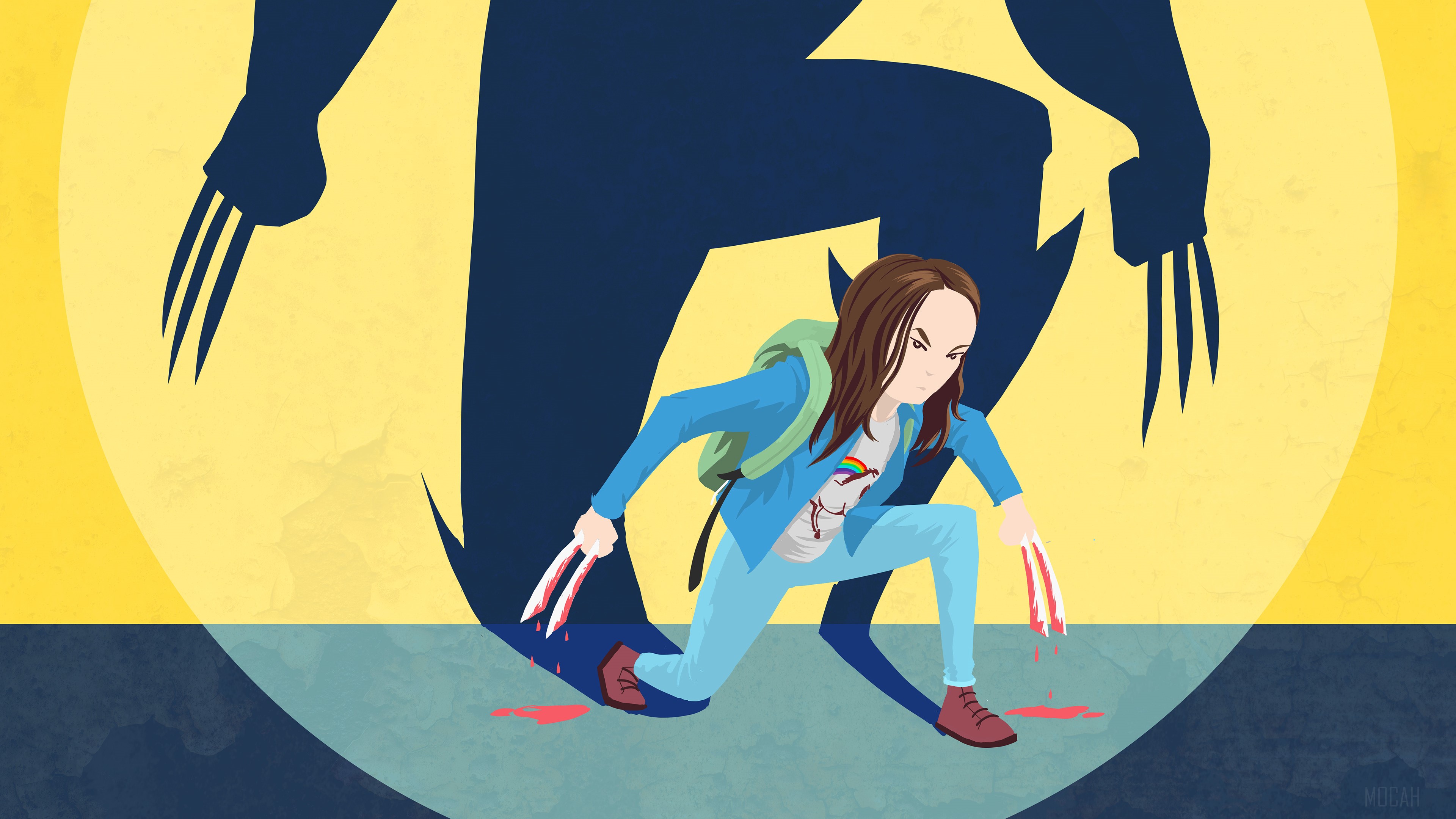 X-23 with Wolverine's Shadow 4K HD Wallpaper