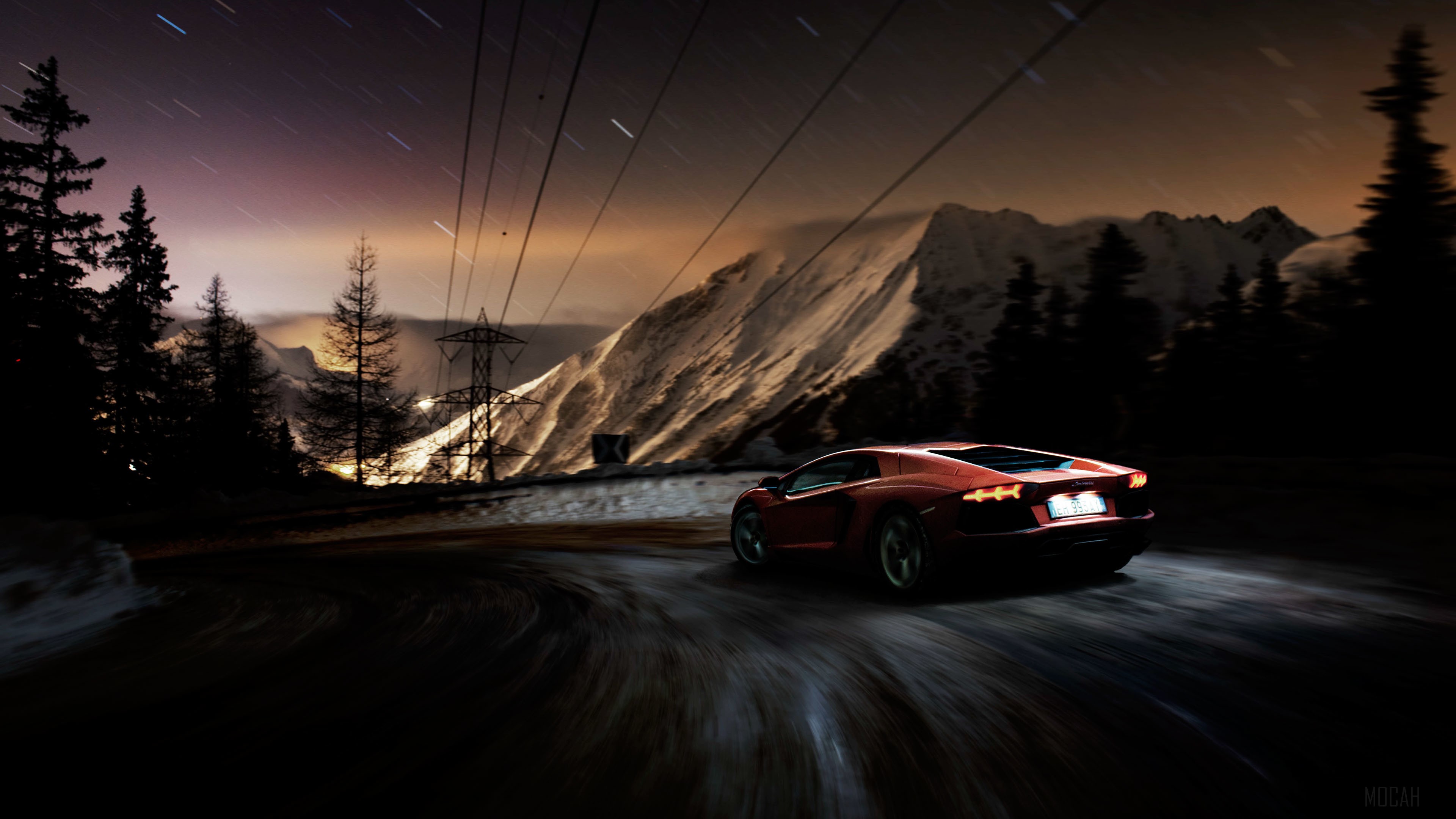 2018 Lamborghini Aventador LP700 4 on mountain road 4K HD Wallpaper