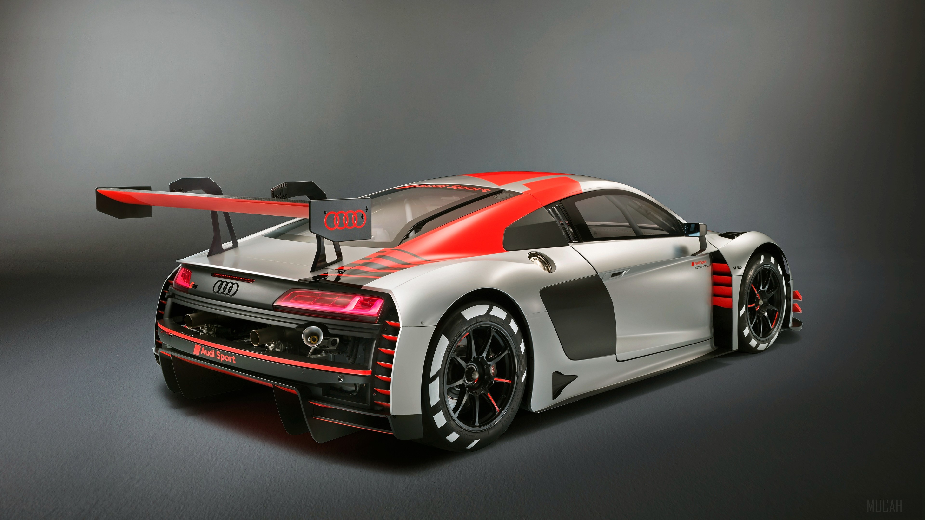 Audi R8 LMS 2019 Race Car Rear View 4K HD Wallpaper
