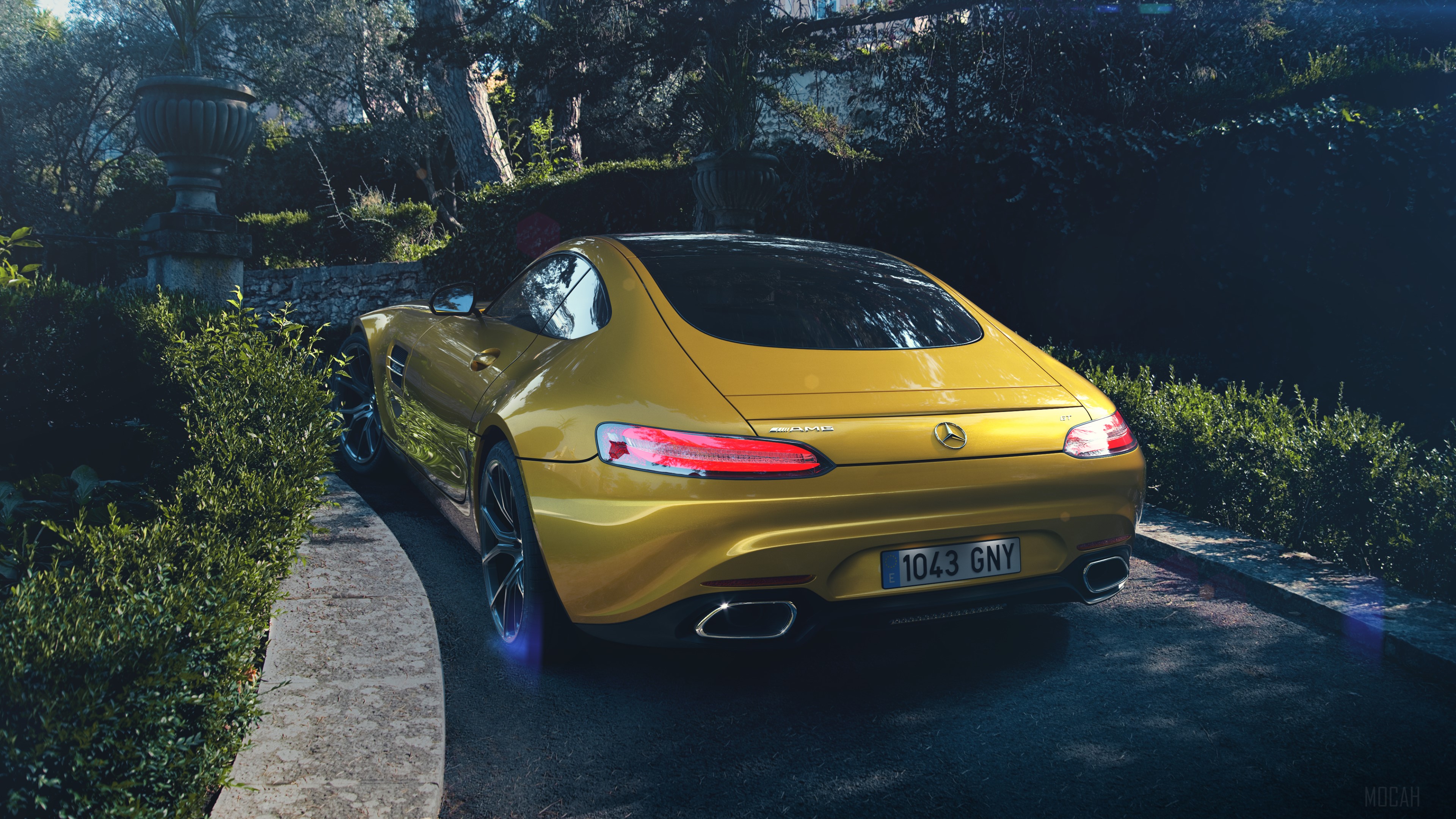 Yellow Mercedes-Benz AMG GT 4K HD Wallpaper