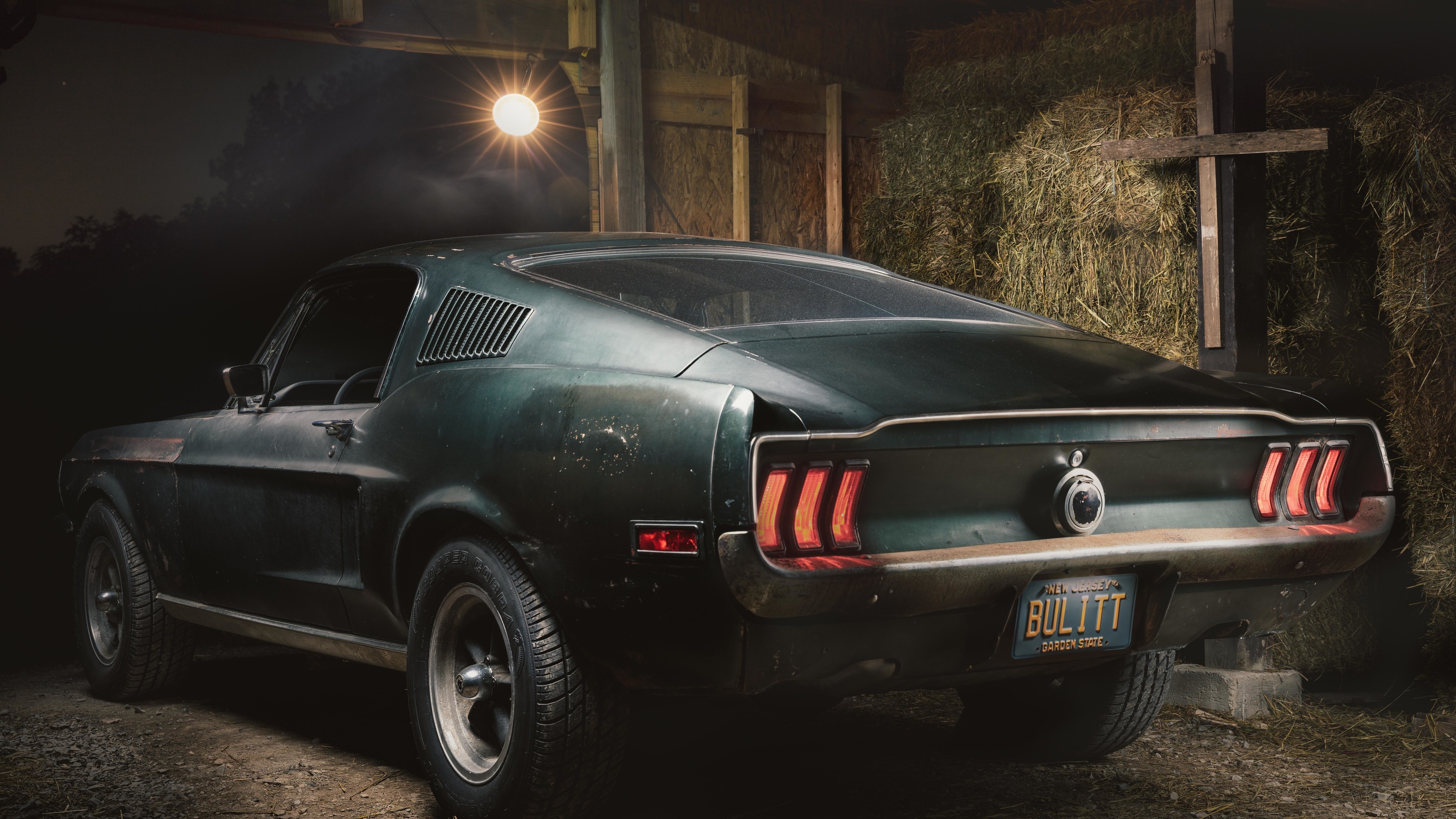1968 Ford Mustang GT Fastback "Bullitt" in barn 4K HD Wallpaper