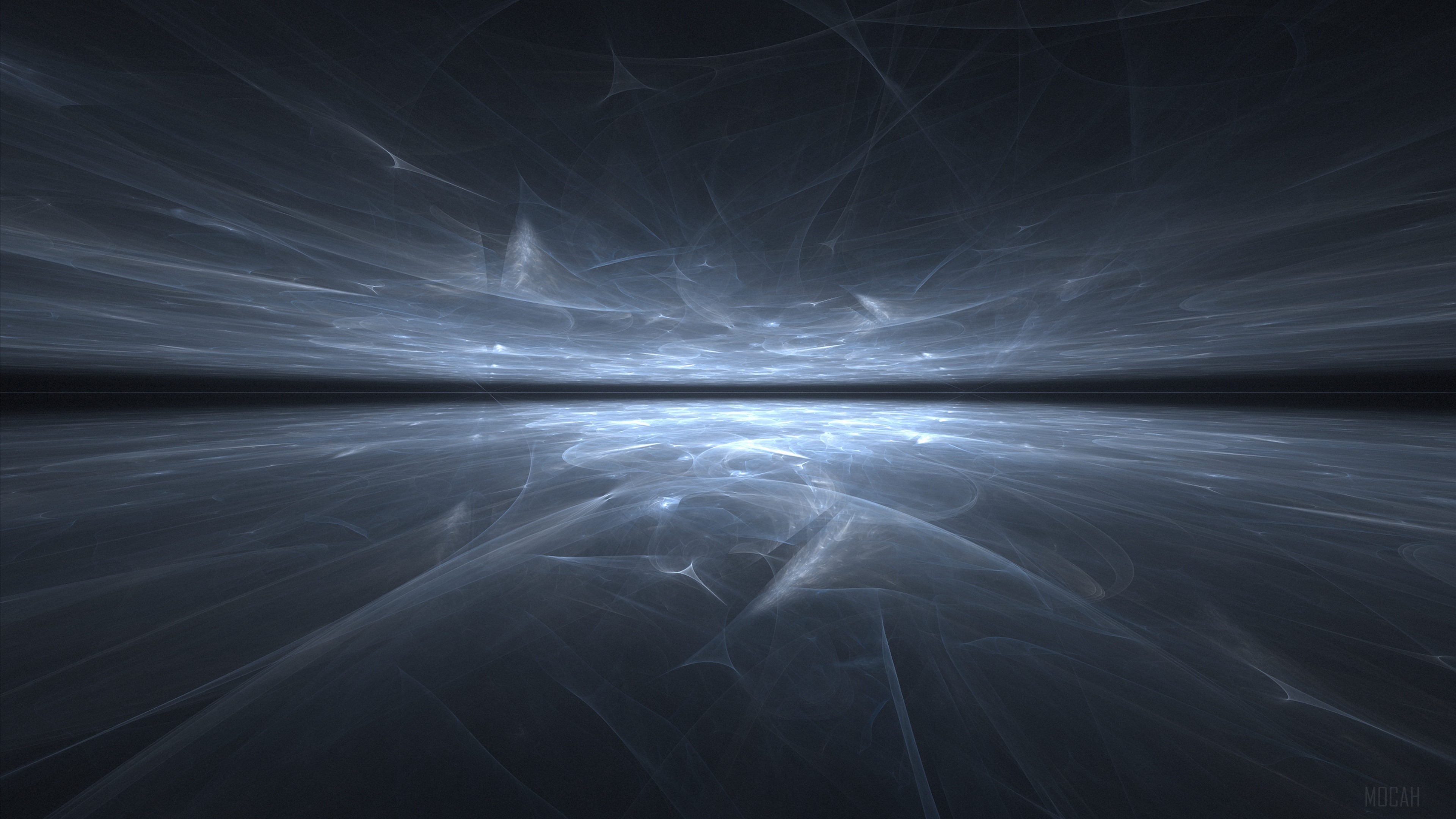 Abstract fractal landscape with reflection 4K HD Wallpaper