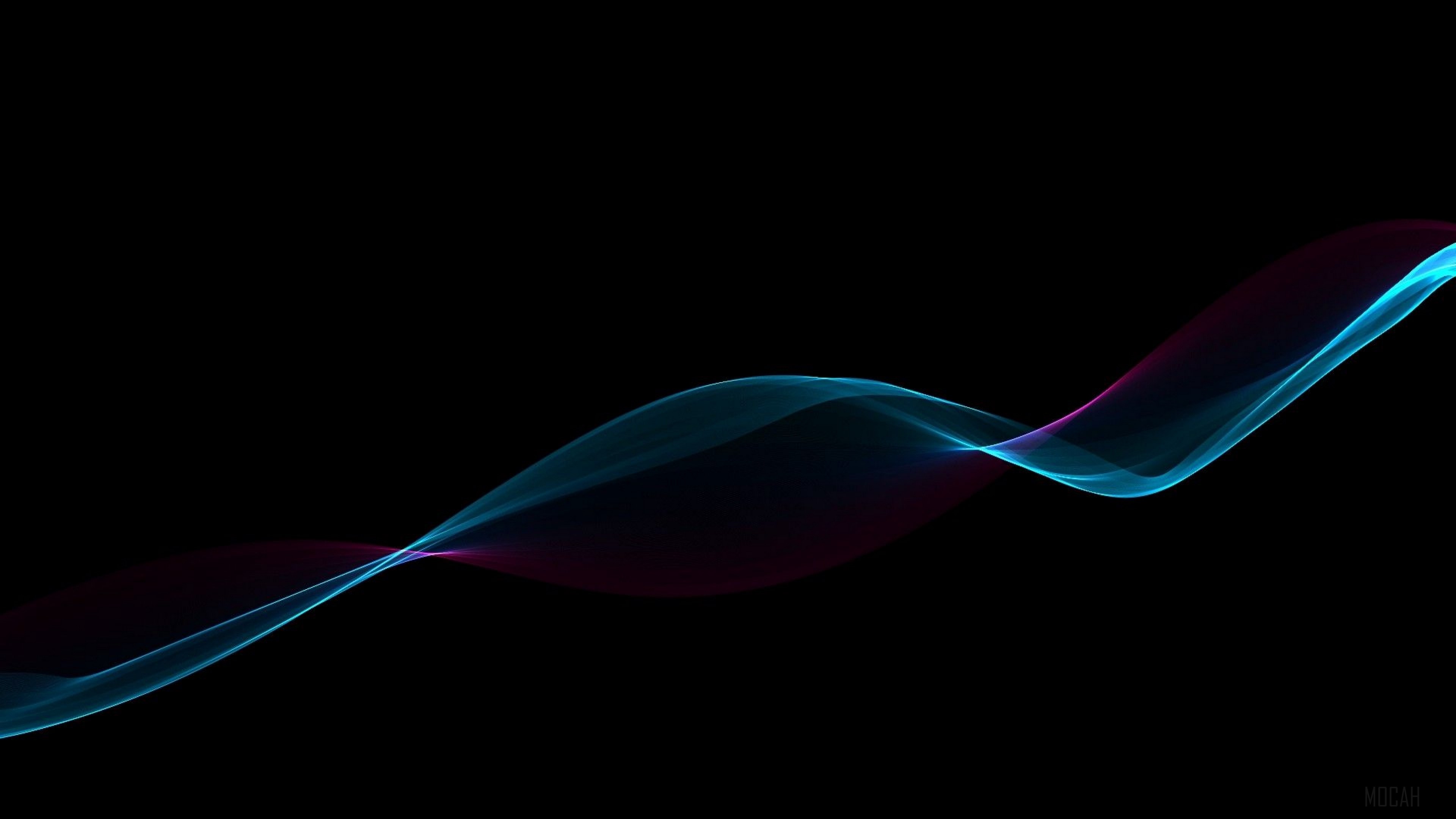 Abstract blue and pink smoke waves 4K HD Wallpaper