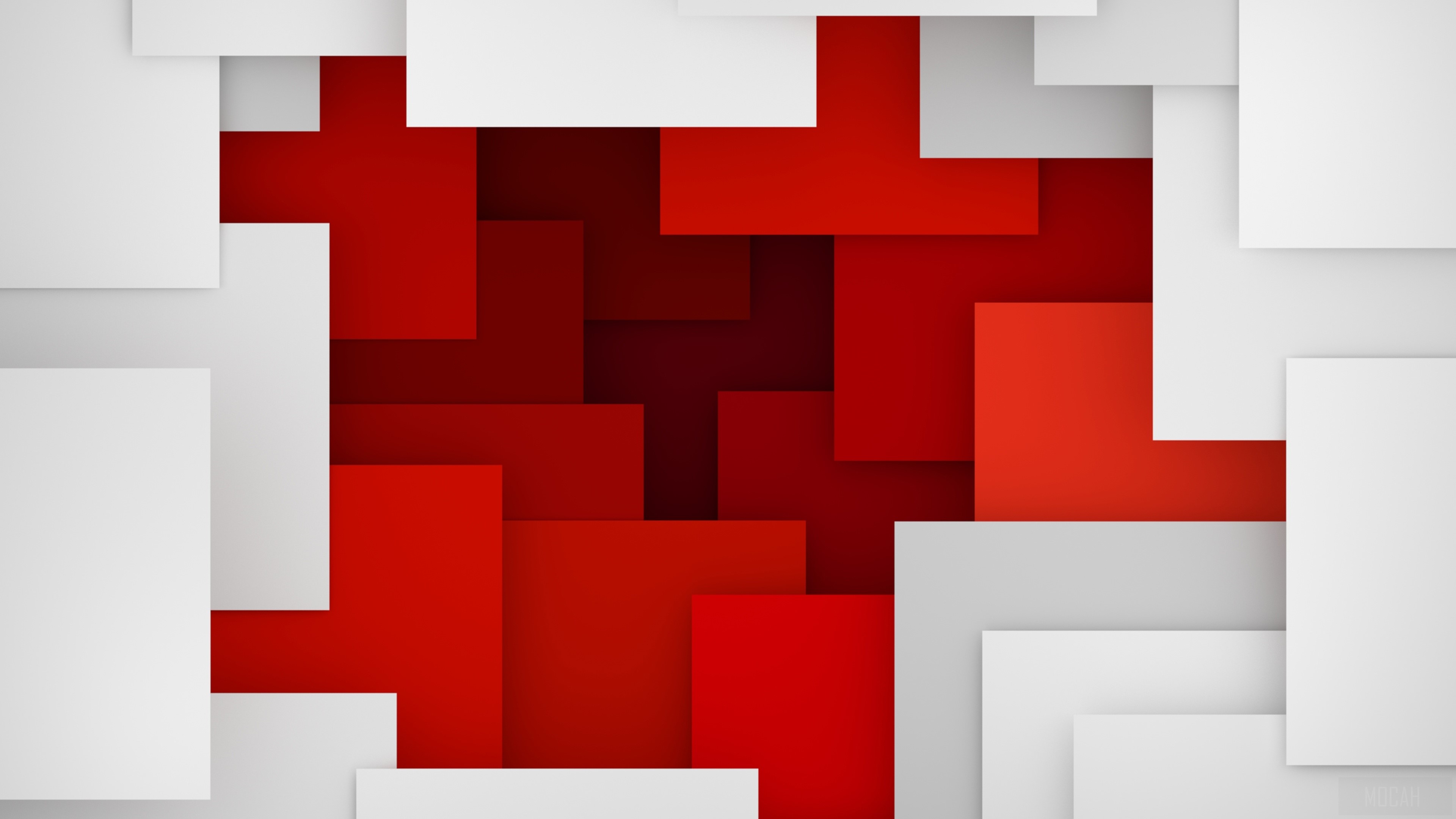 Artistic Geometry Red White HD Wallpaper