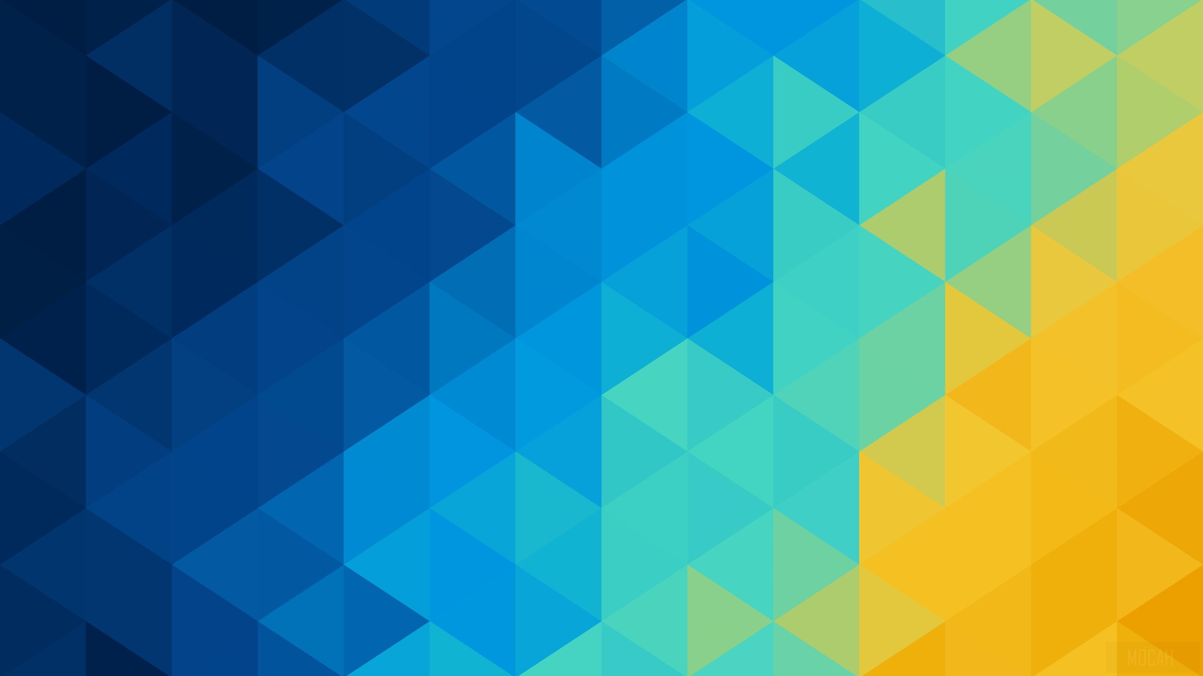 Abstract Blue and Yellow Geometric Pattern 4K HD Wallpaper