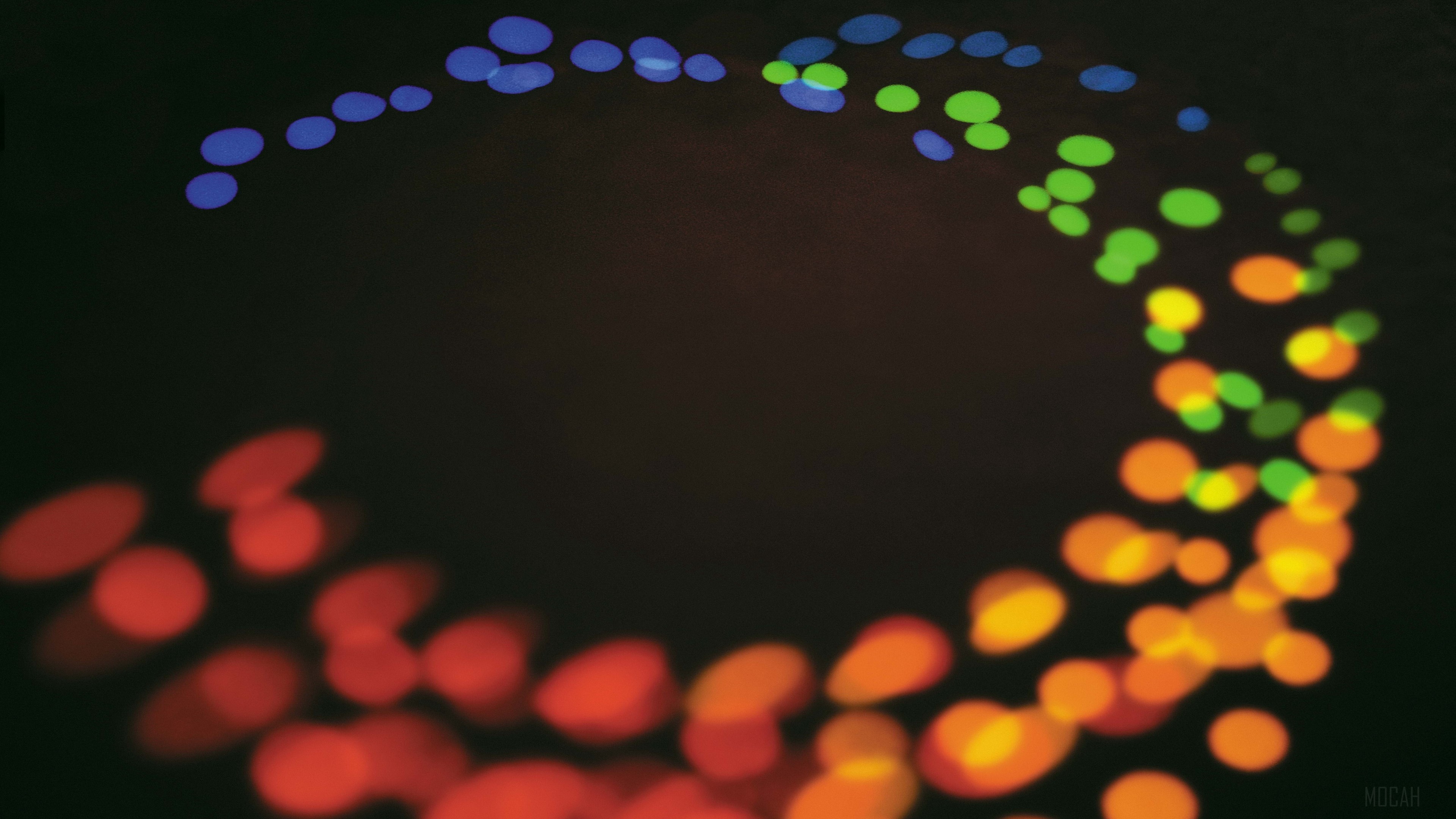 Abstract colorful lights on black background 4K HD Wallpaper
