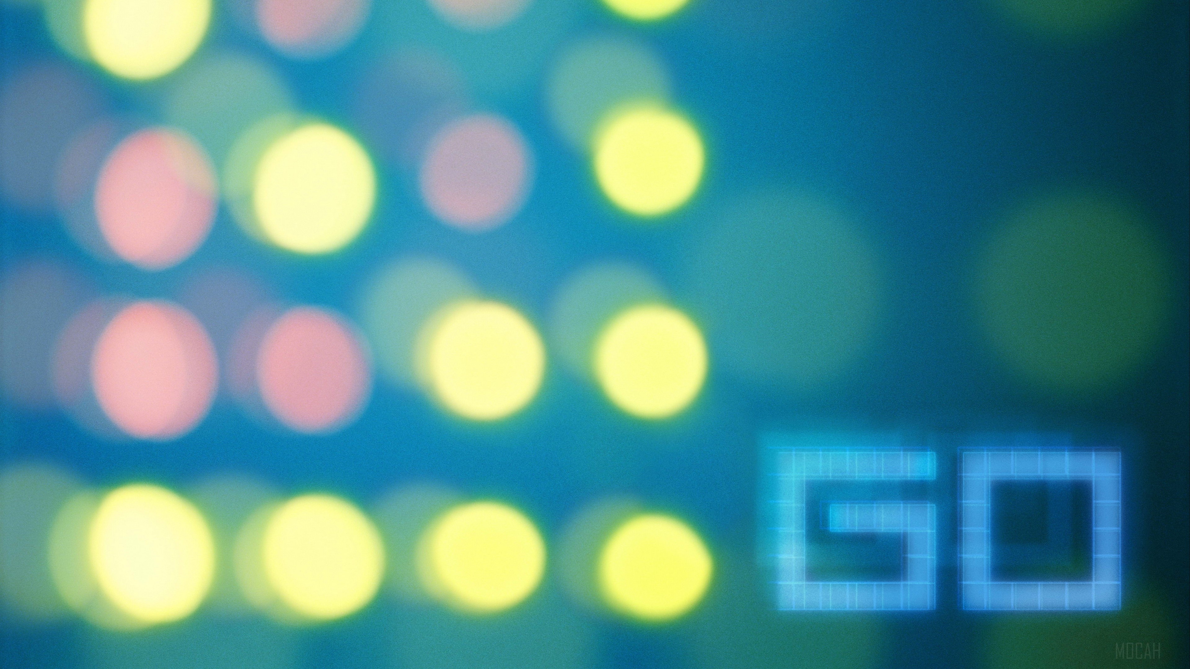 Abstract blue background with bokeh lights and GO text HD Wallpaper