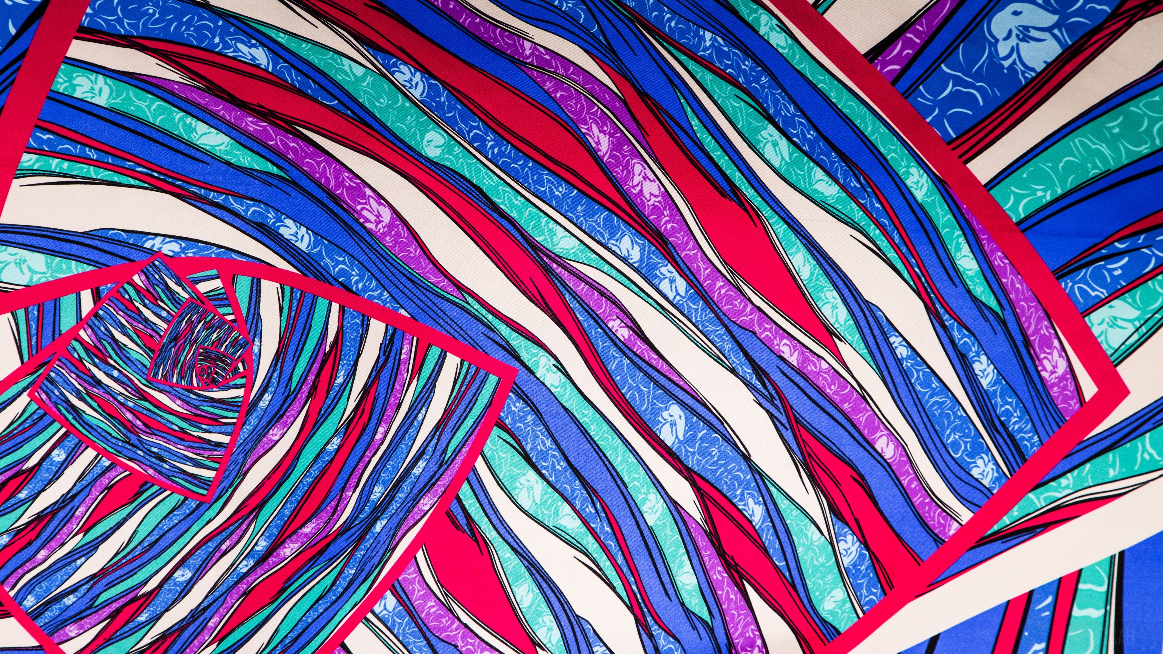 Abstract colorful wavy lines art 4K HD Wallpaper