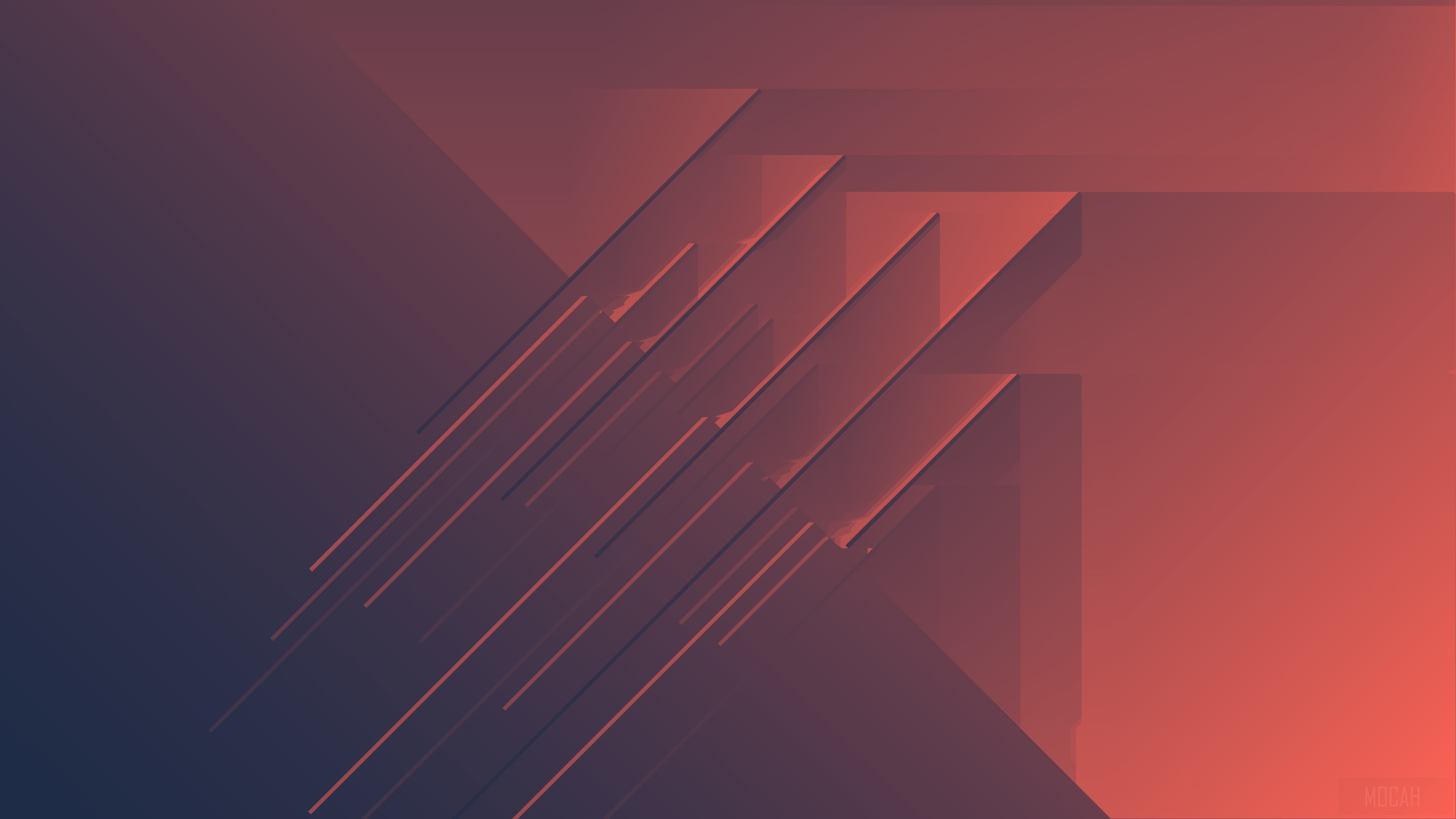 Abstract geometric shapes with gradient background HD Wallpaper