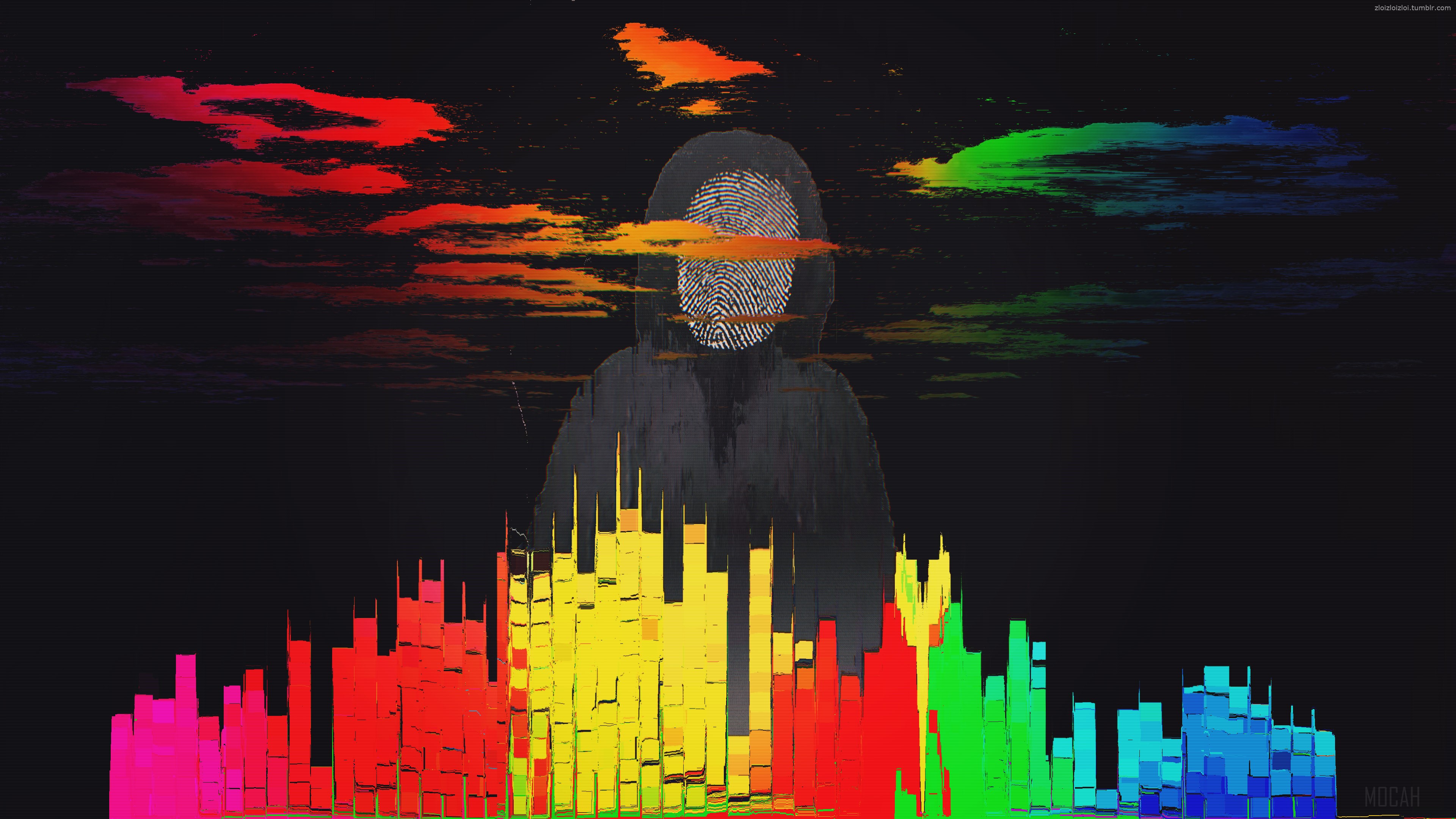 Abstract Glitch Art City 4K HD Wallpaper
