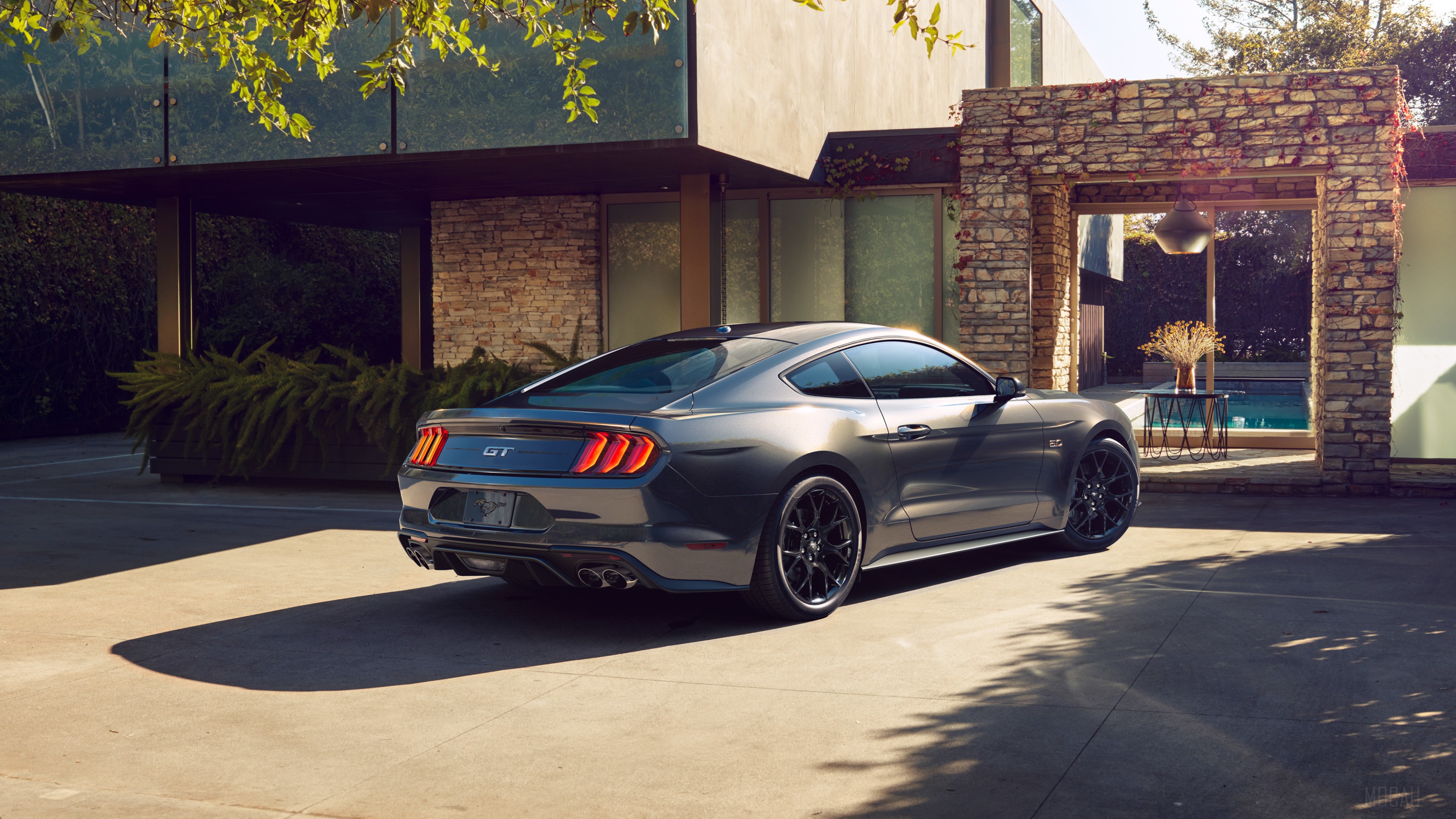 Silver Ford Mustang GT 4K HD Wallpaper