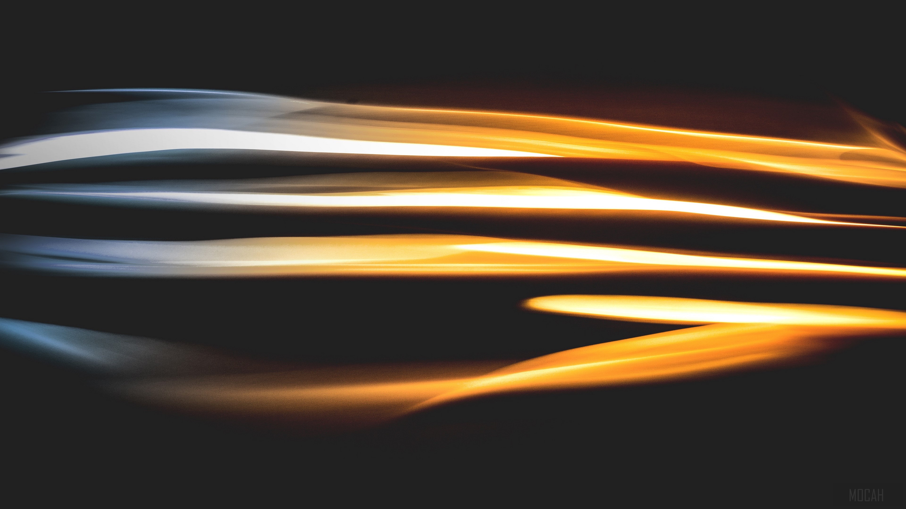 Abstract light streaks in blue and orange 4K HD Wallpaper