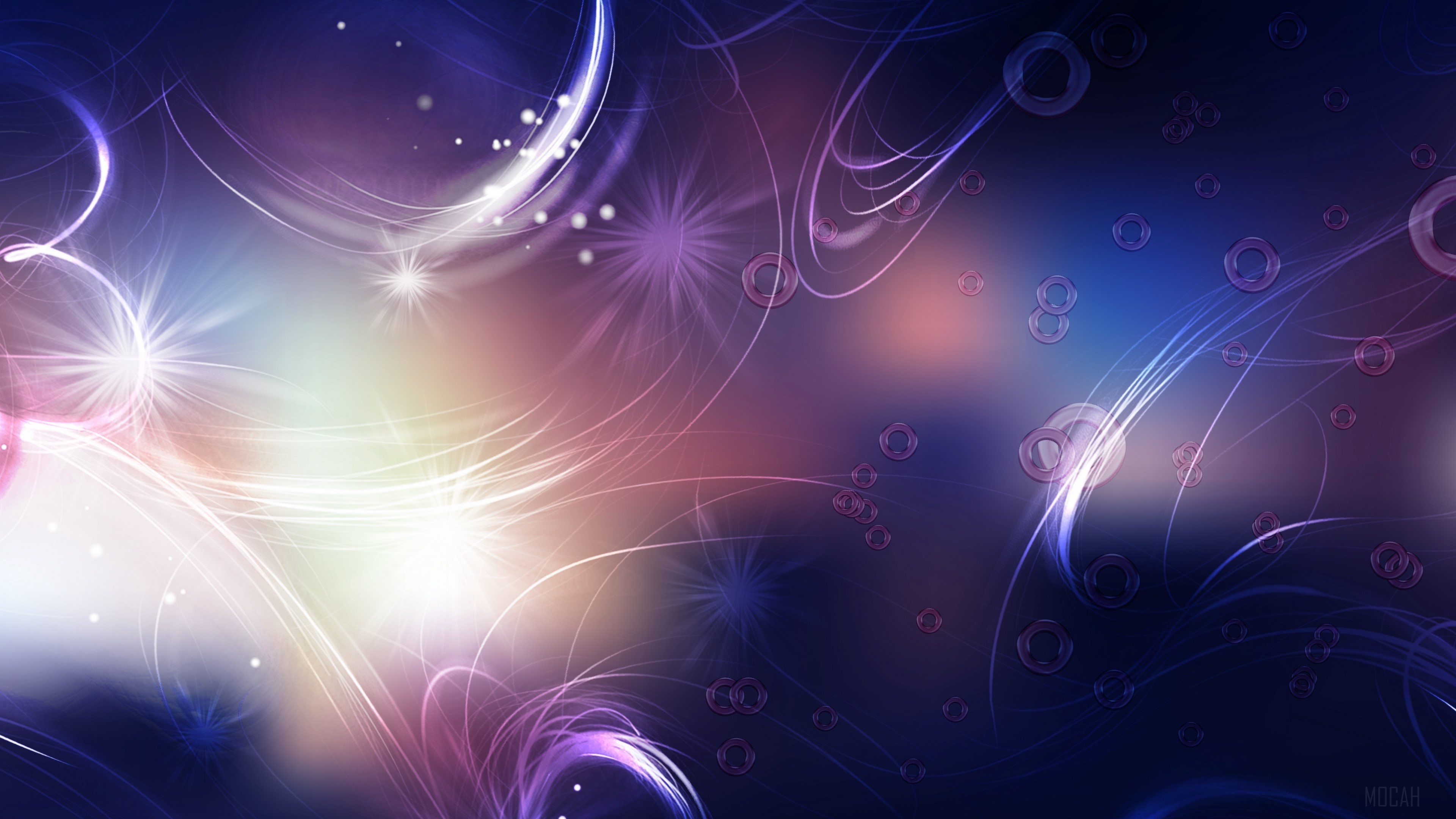Abstract glowing lines and circles 4K HD Wallpaper