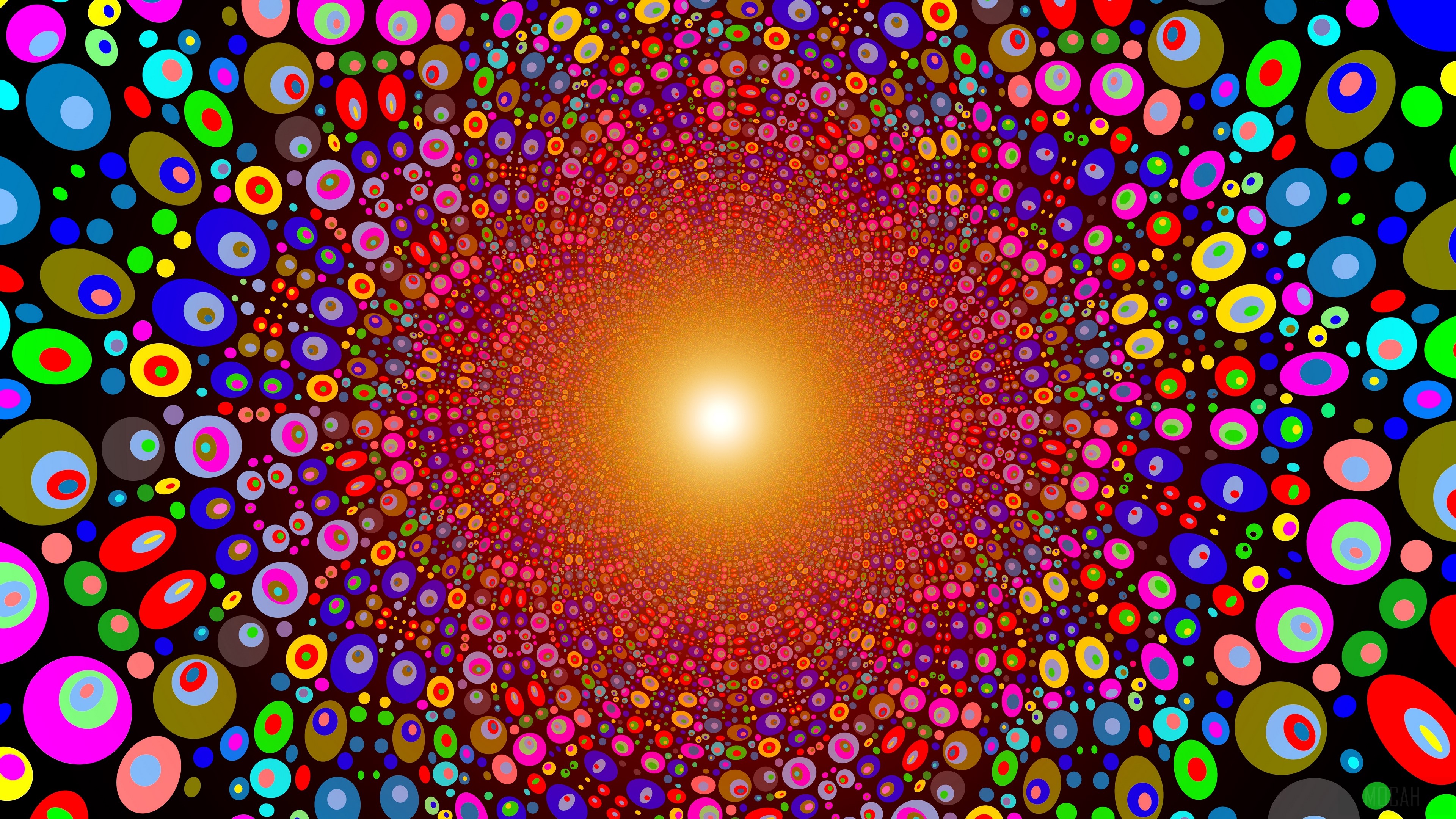 Colorful explosion of circles 4K HD Wallpaper