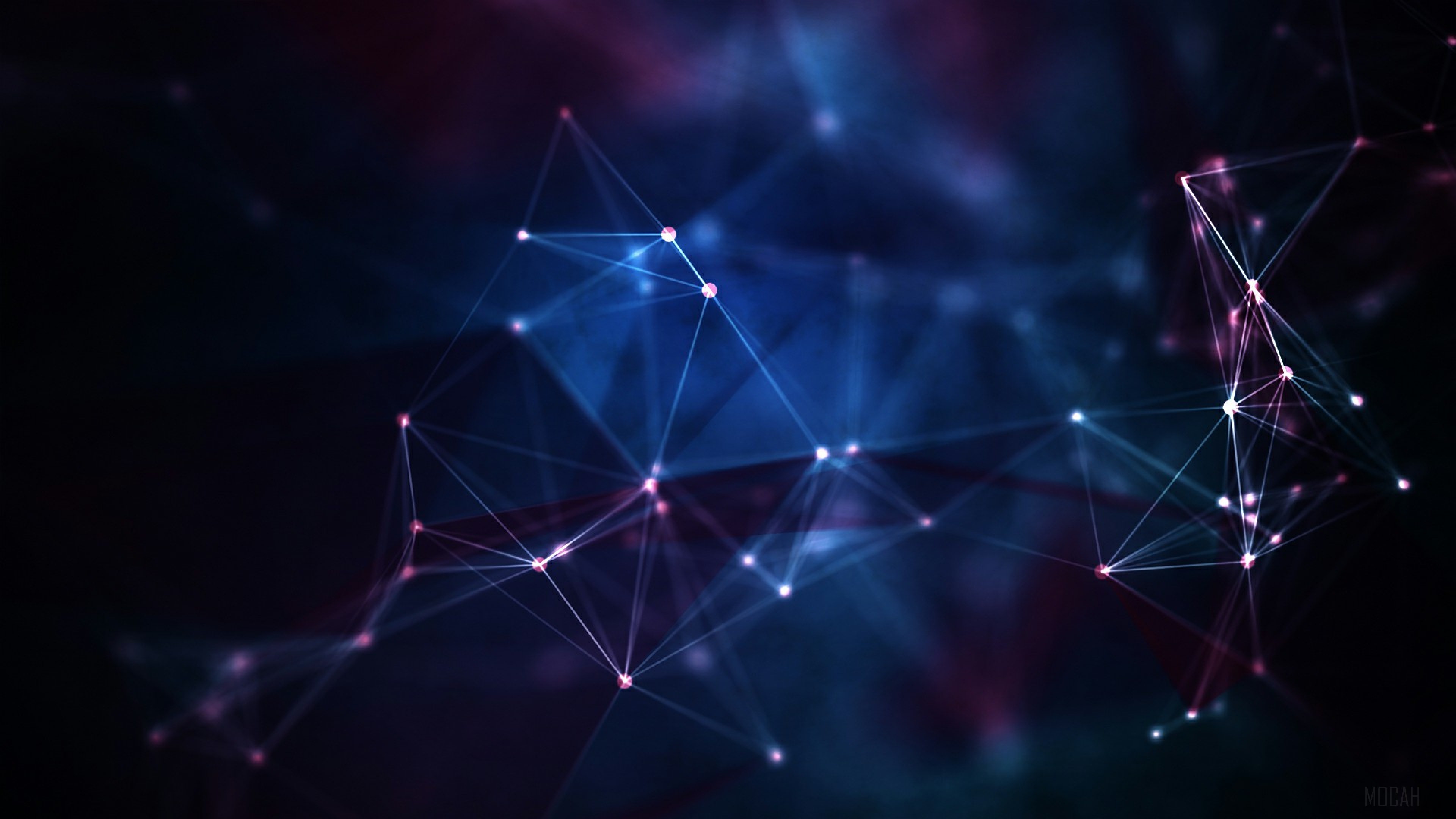 Abstract Network of Glowing Points and Lines HD Wallpaper