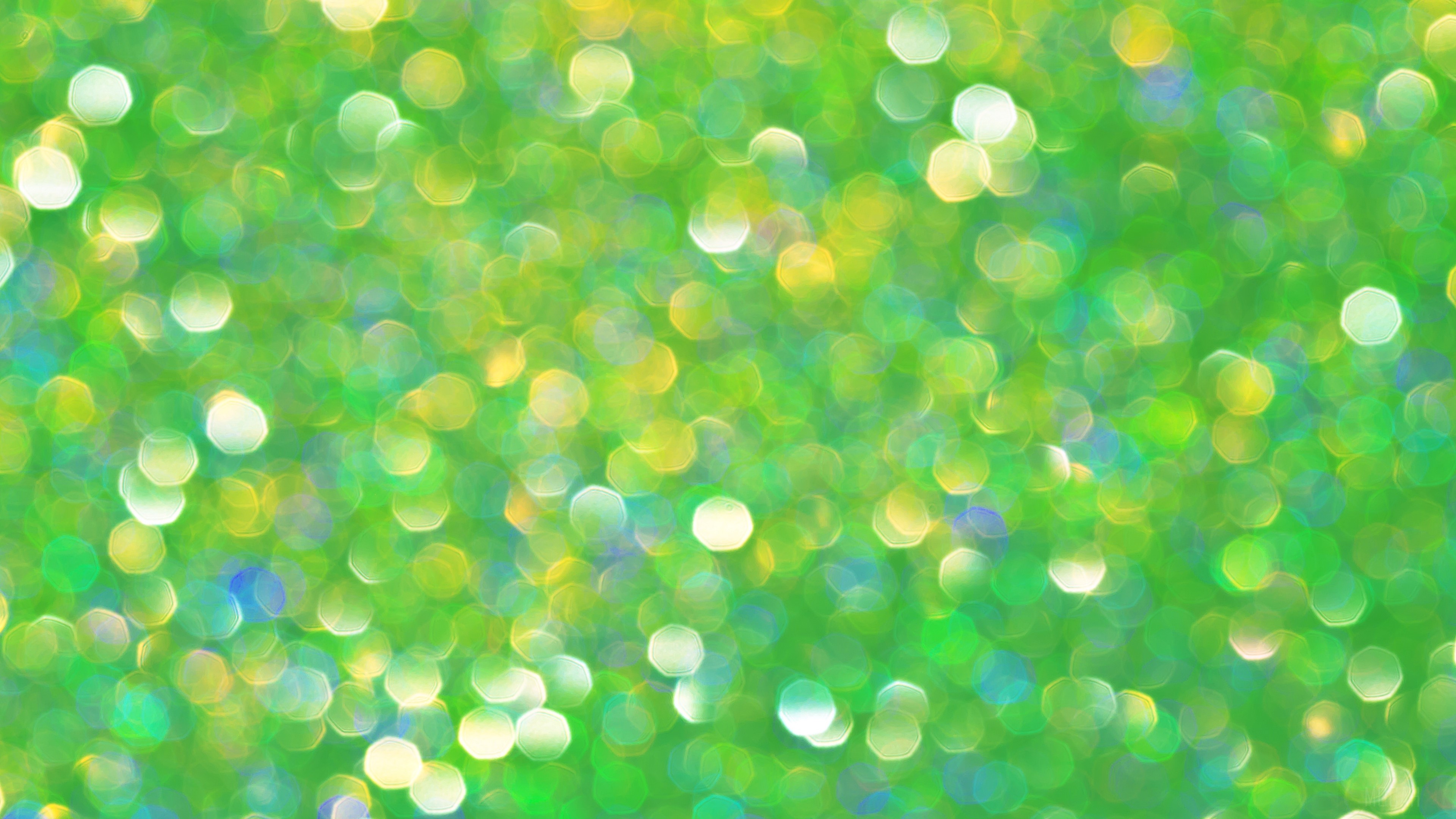 Green Bokeh Glitter Circles 4K HD Wallpaper