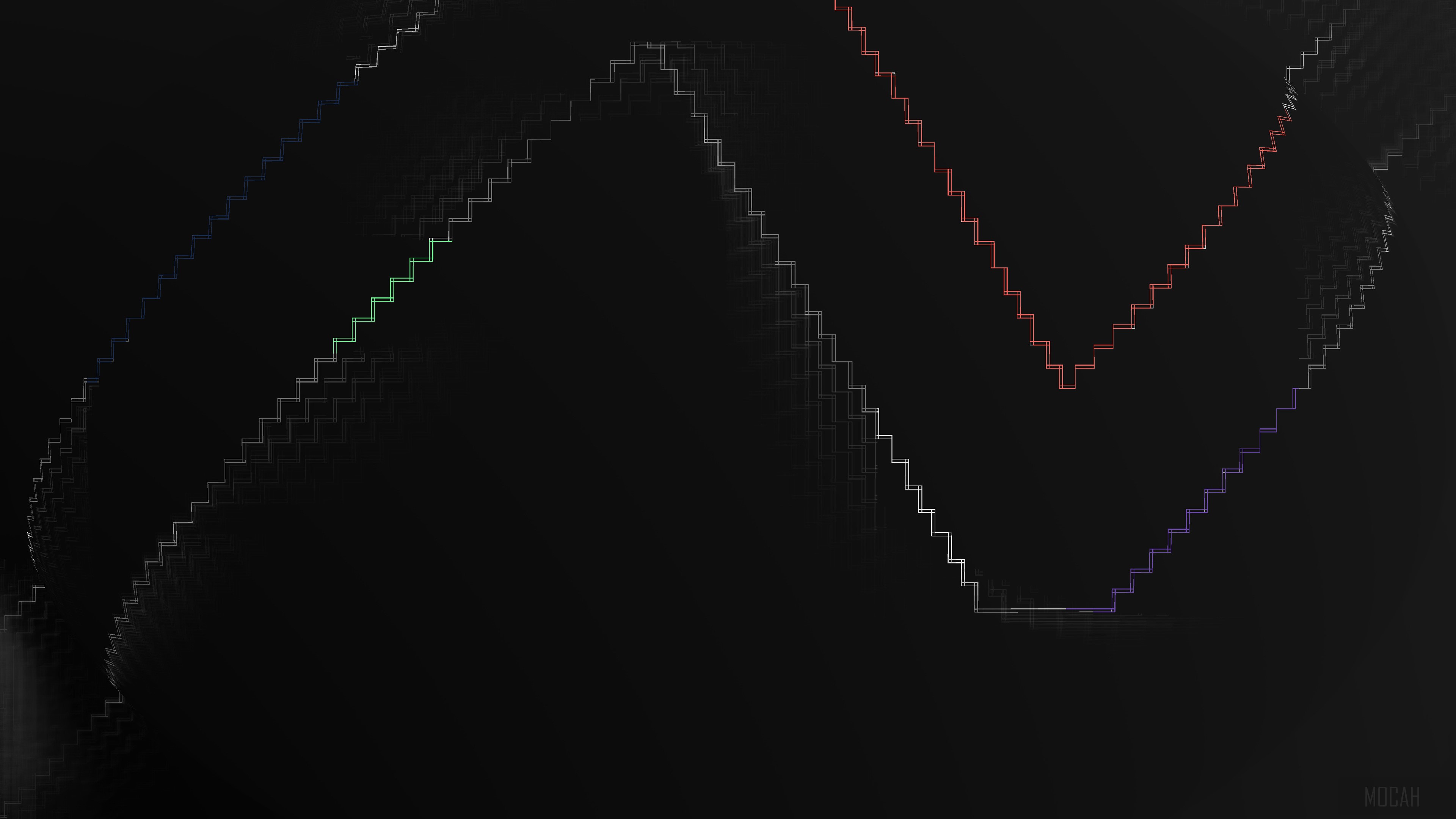 Dark Abstract Staircase Pattern 4K HD Wallpaper