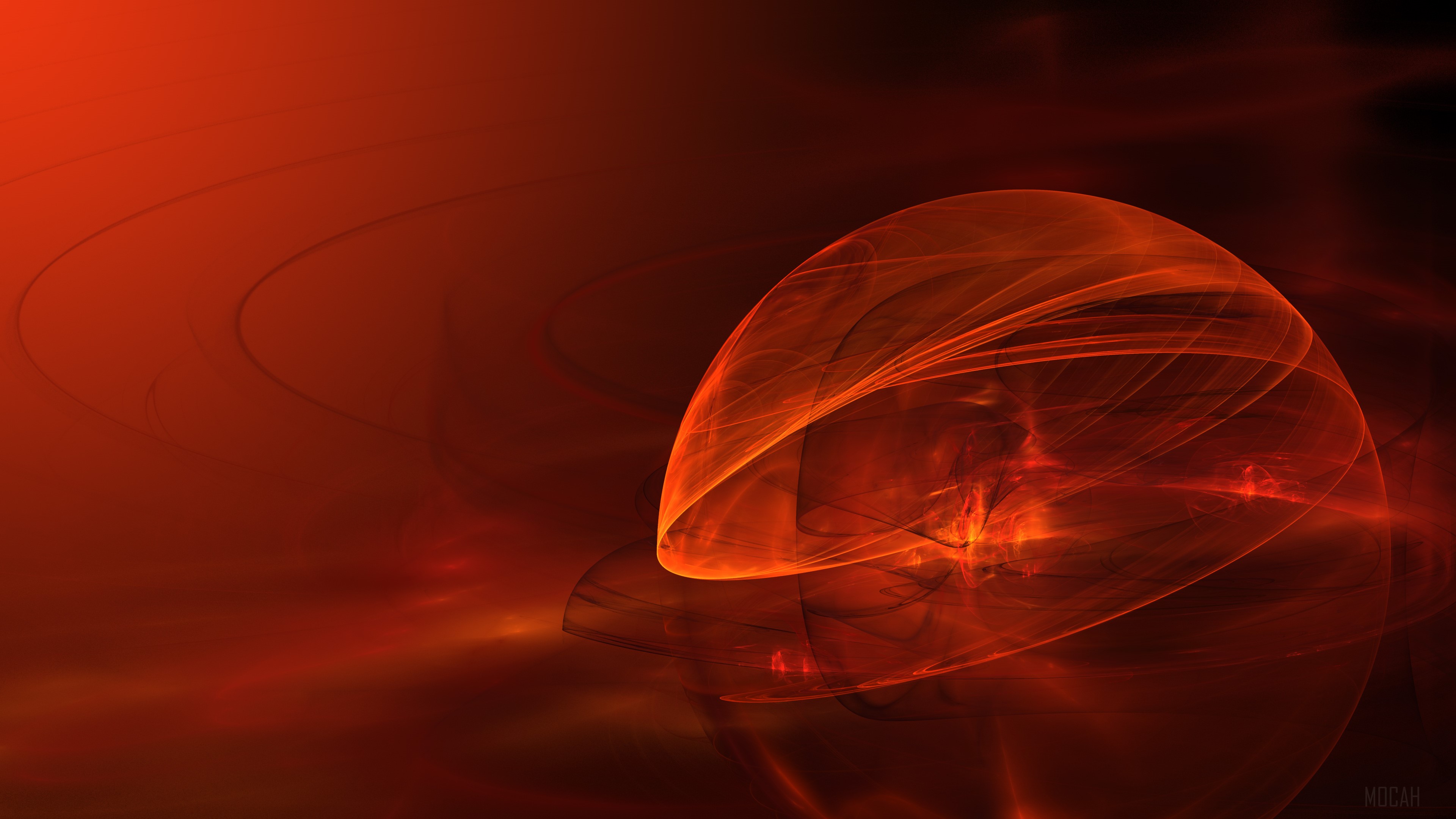 Abstract Orange 3D Fractal 4K HD Wallpaper