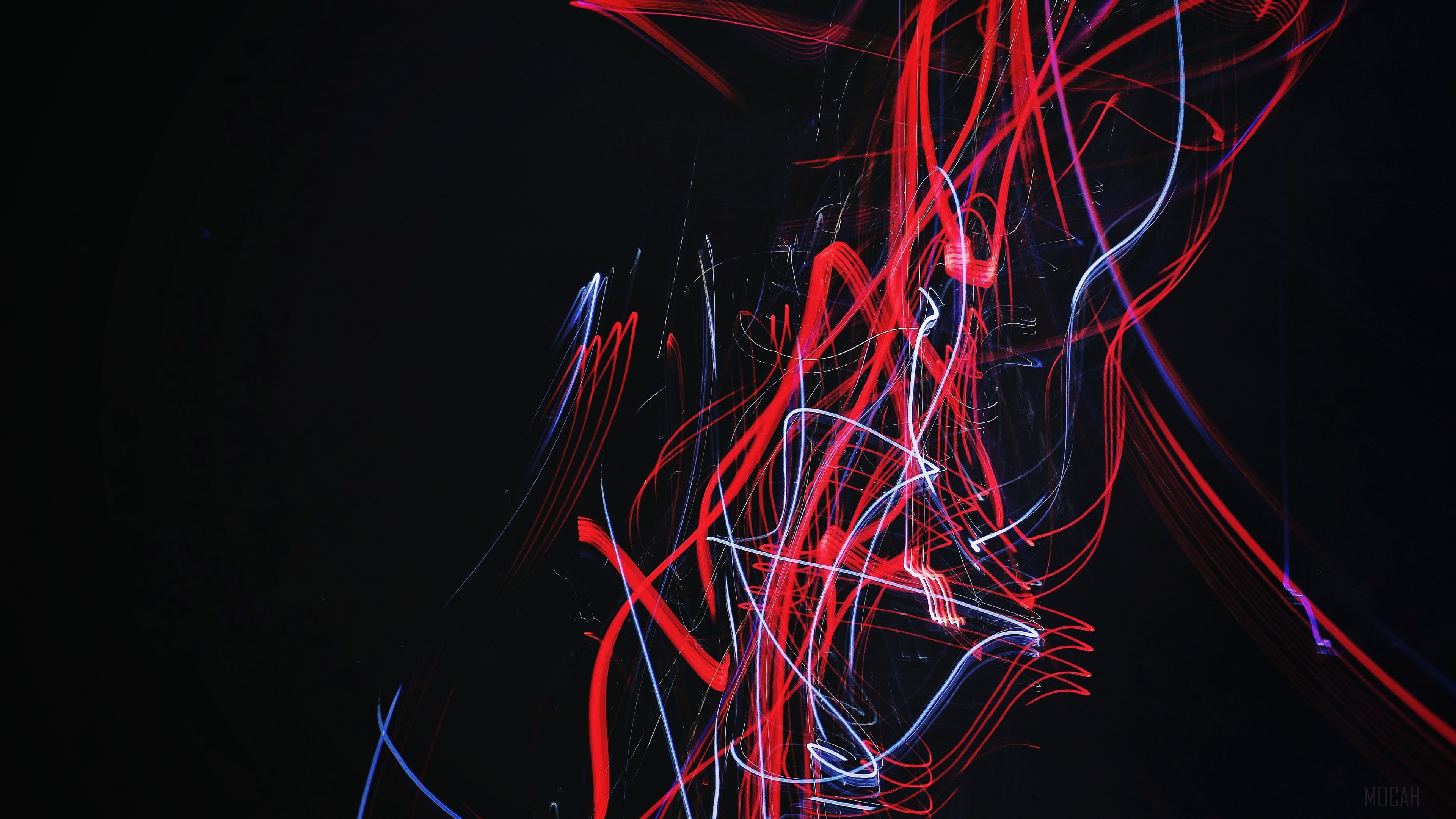 Abstract Light Trails Neon 4K HD Wallpaper