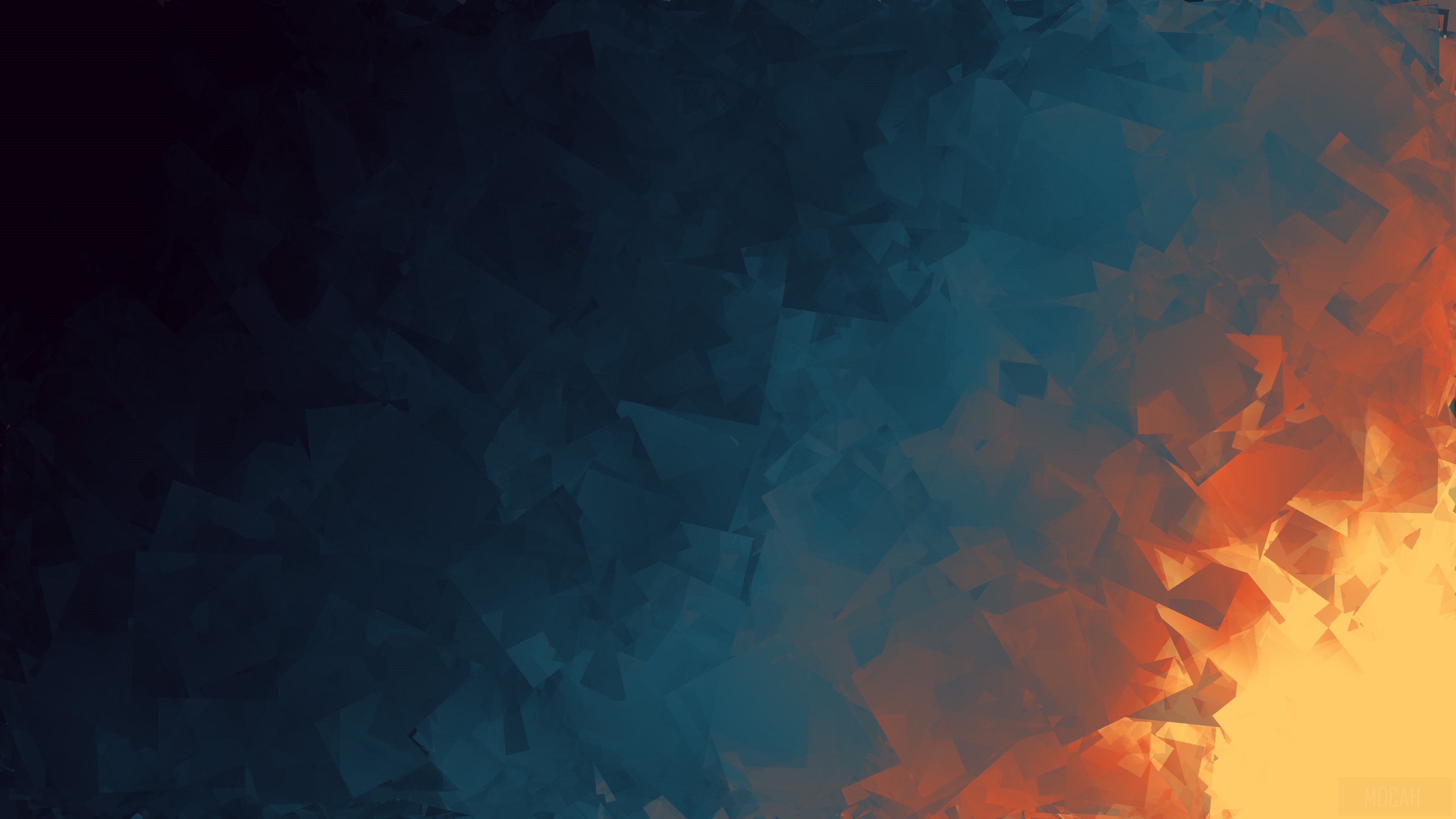 Abstract Blue and Yellow Geometric Shapes 4K HD Wallpaper