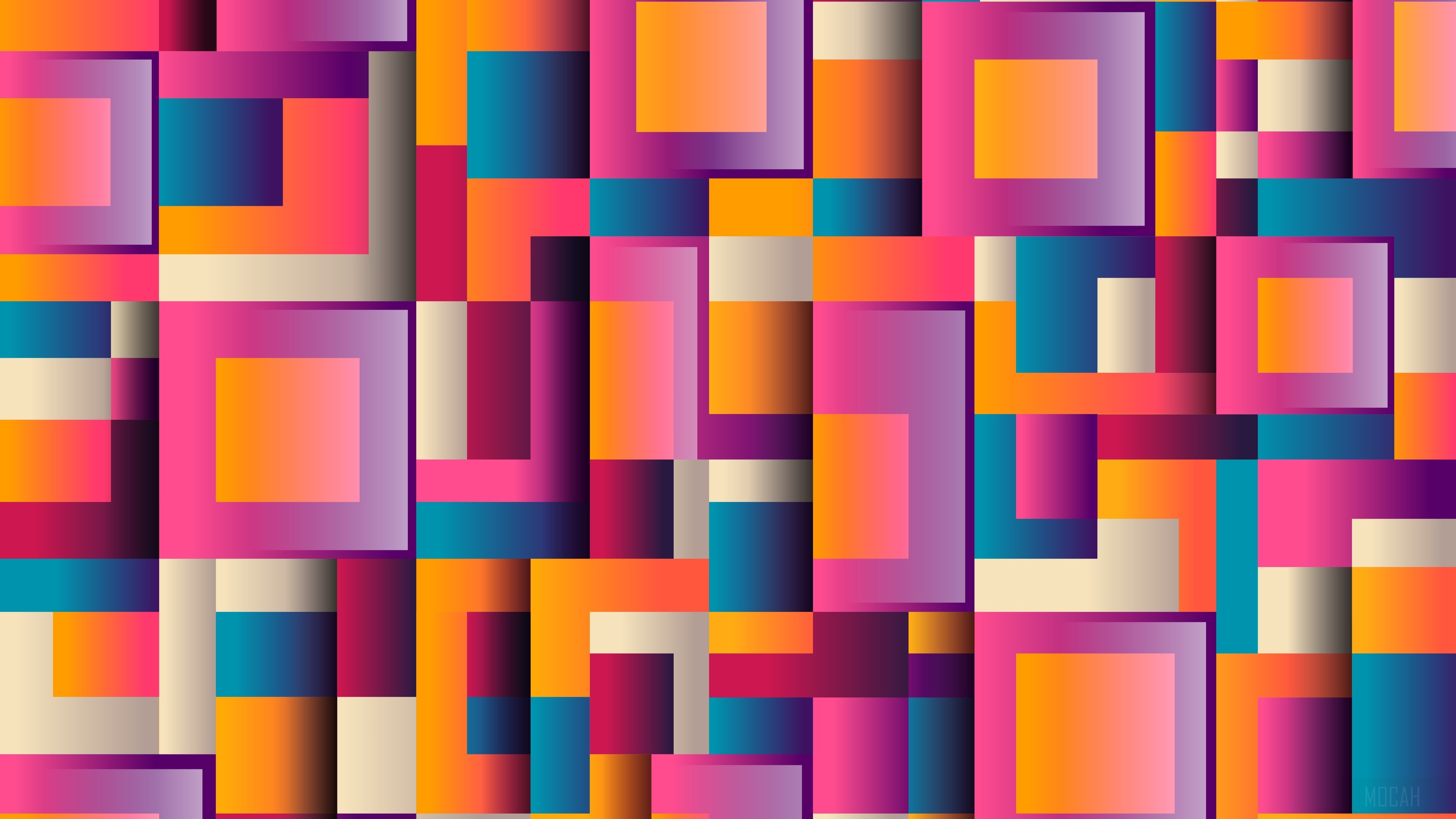 Abstract Geometric Shapes in Gradient Colors 4K HD Wallpaper