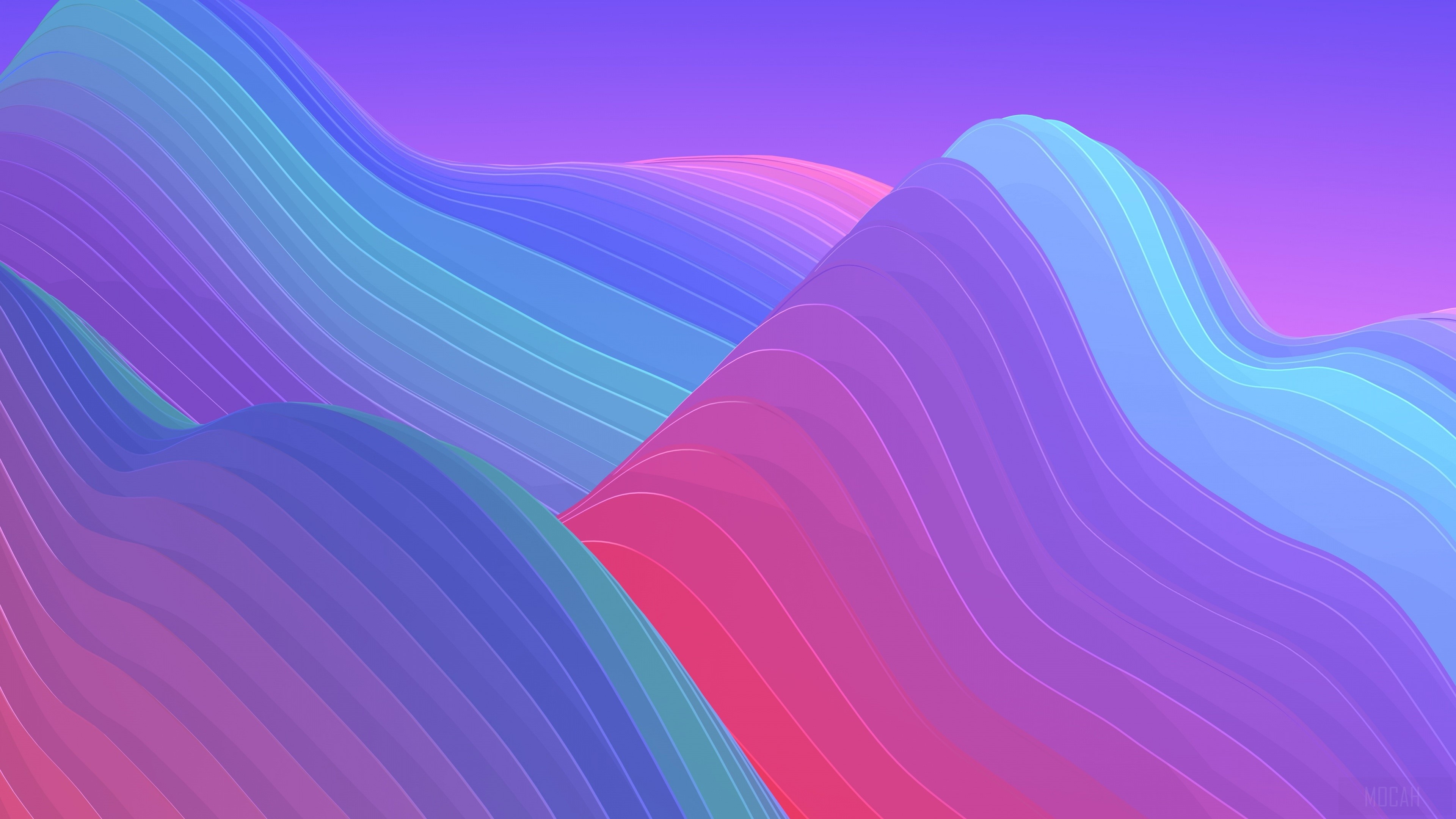 Colorful Abstract Wavy Landscape 4K HD Wallpaper