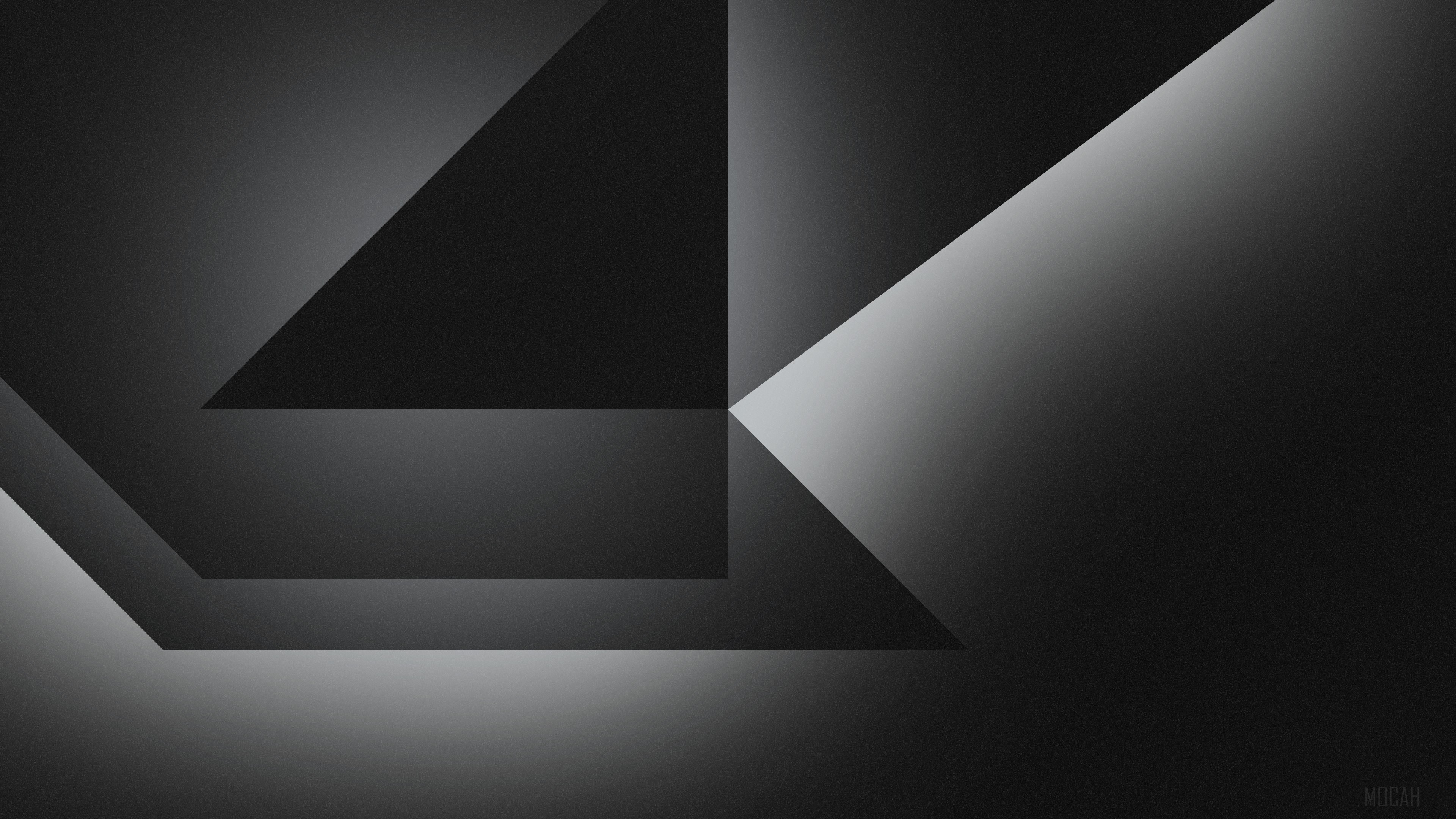Dark Grey Abstract Shapes HD Wallpaper
