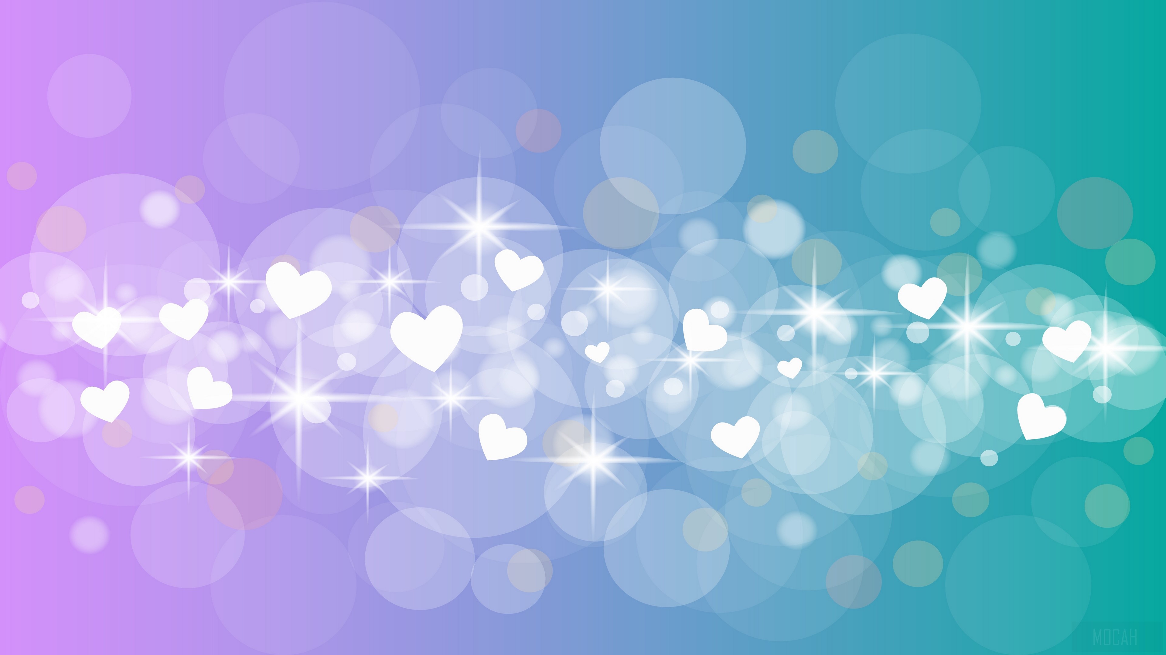 Hearts and Glitter on a Gradient Background 4K HD Wallpaper