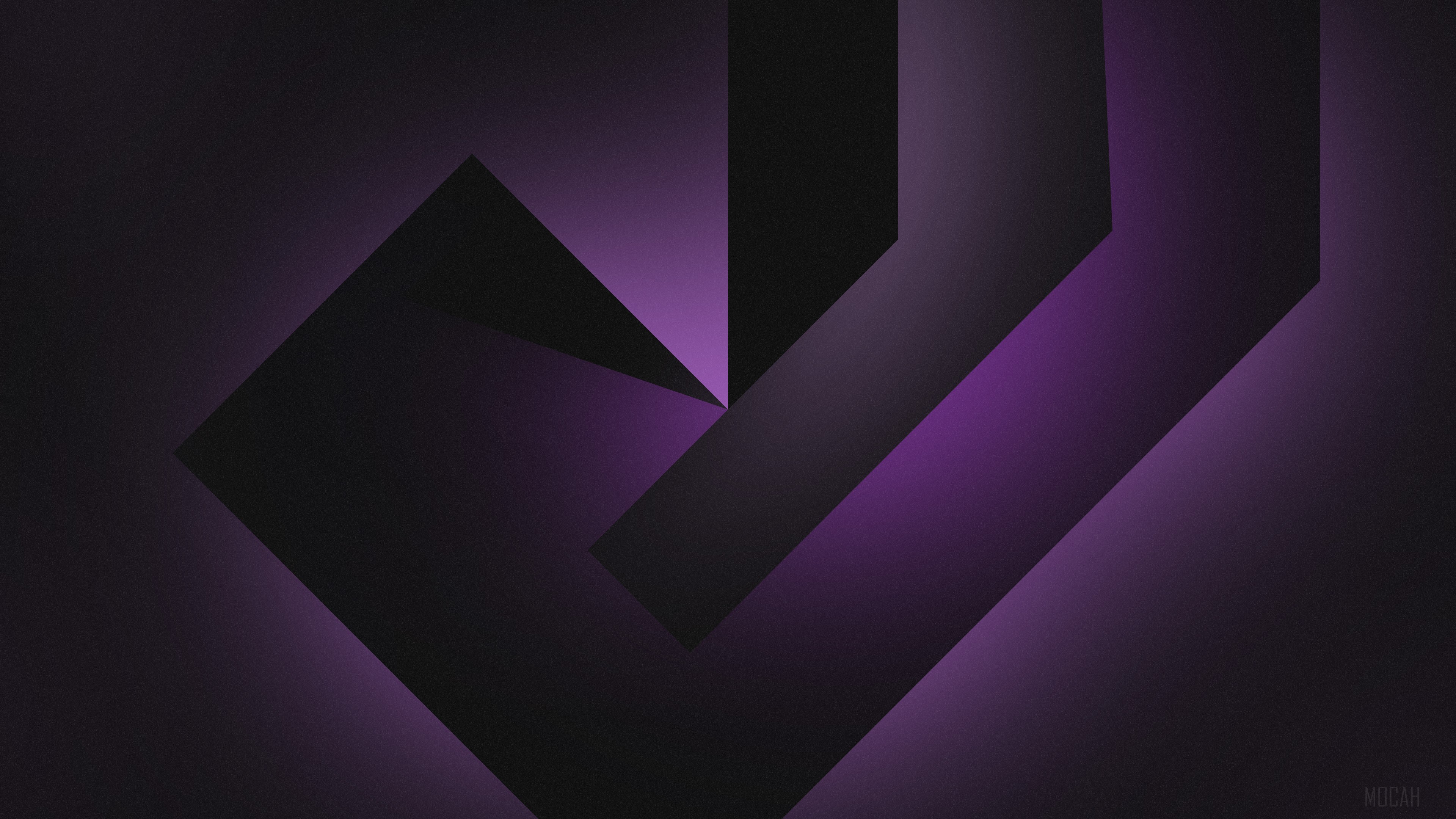 Abstract Dark Purple Geometric Shapes 4K HD Wallpaper