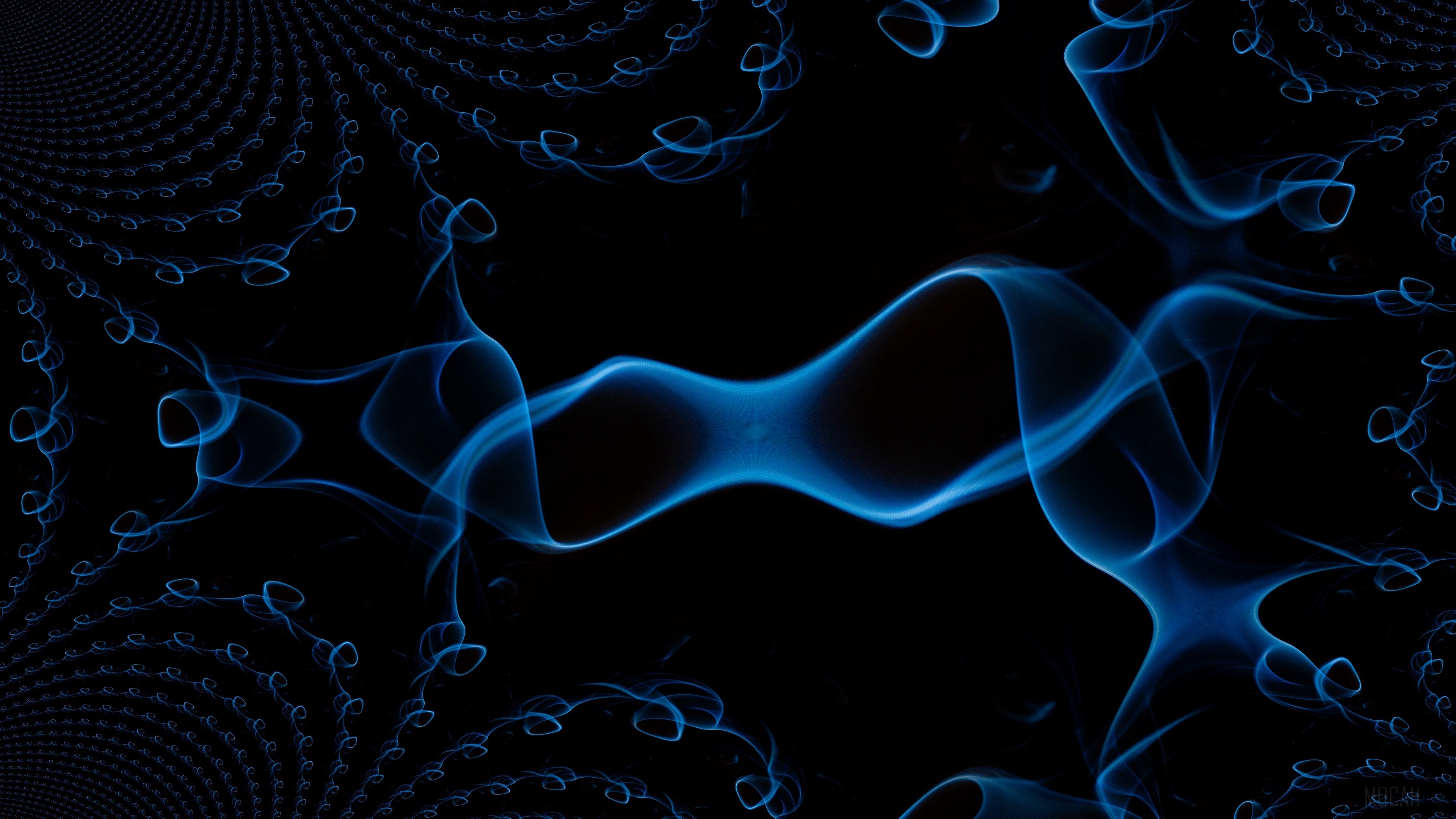 Blue smoke abstract 4K HD Wallpaper