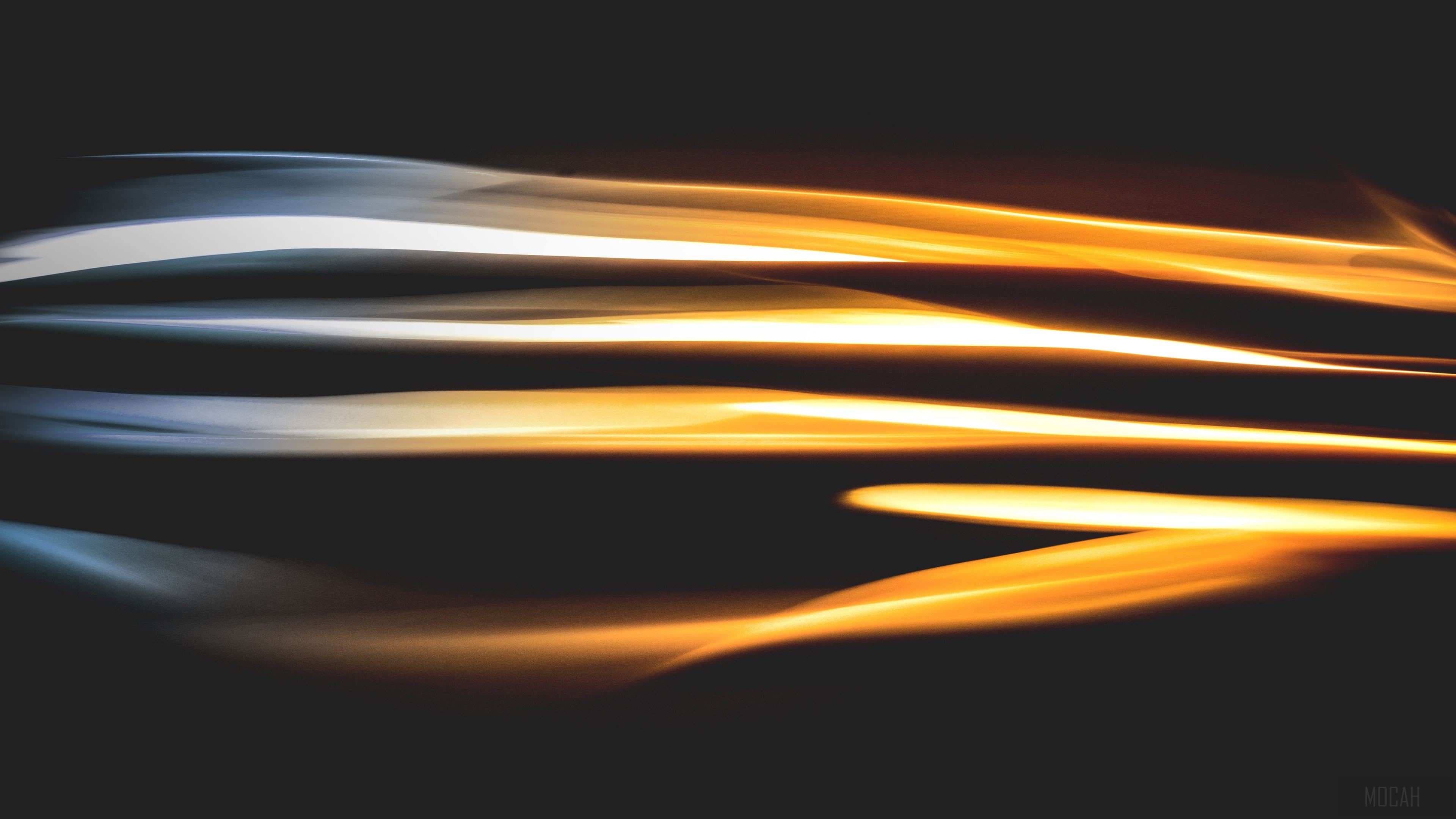 Motion blur streaks of orange and white light HD Wallpaper