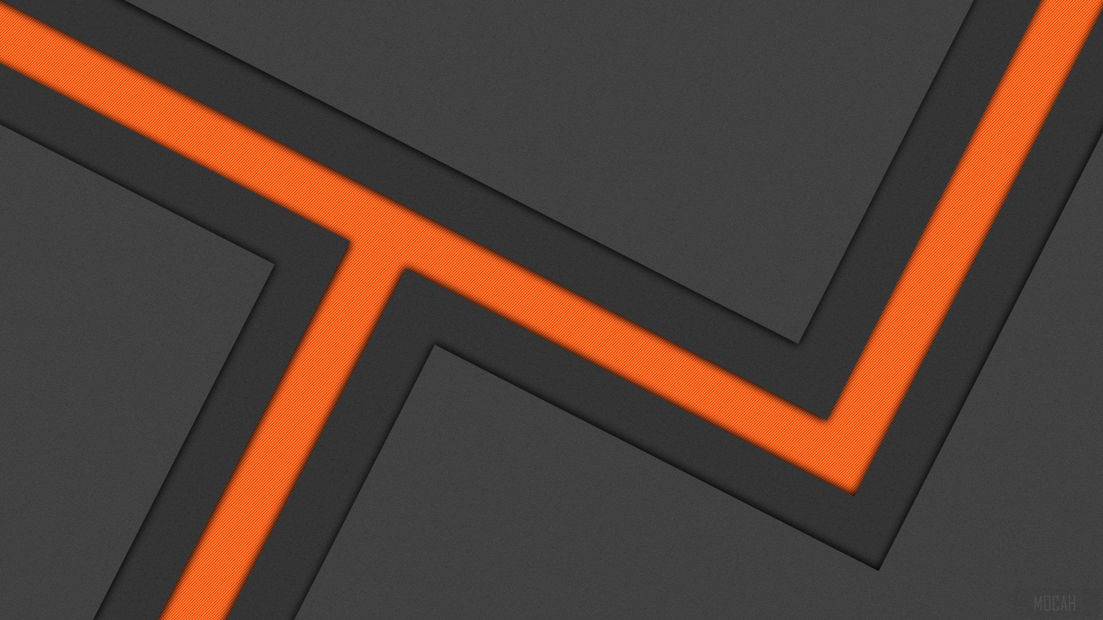 Abstract Orange and Dark Shapes 4K HD Wallpaper