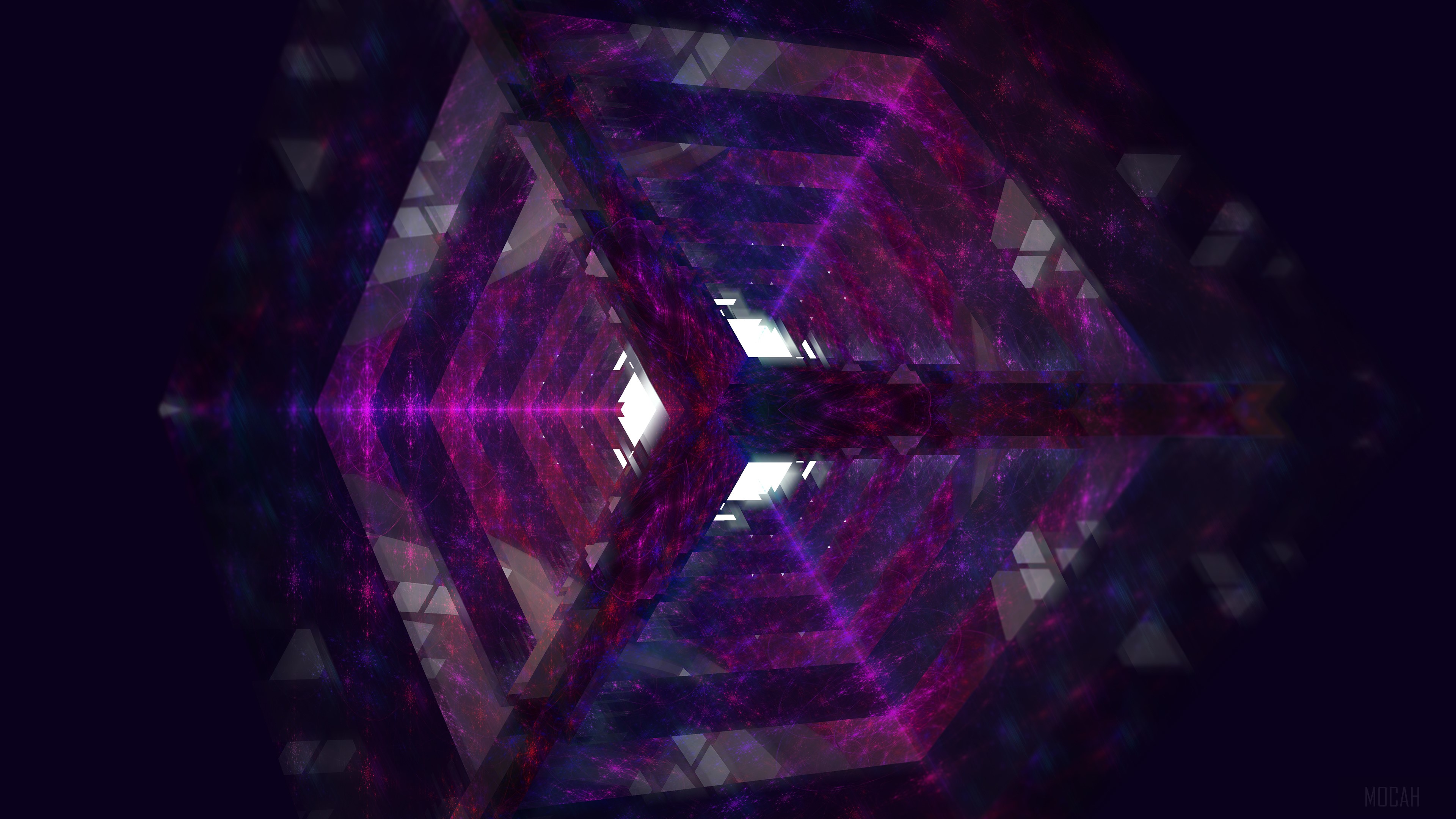Abstract 3D Fractal Tunnel 4K HD Wallpaper
