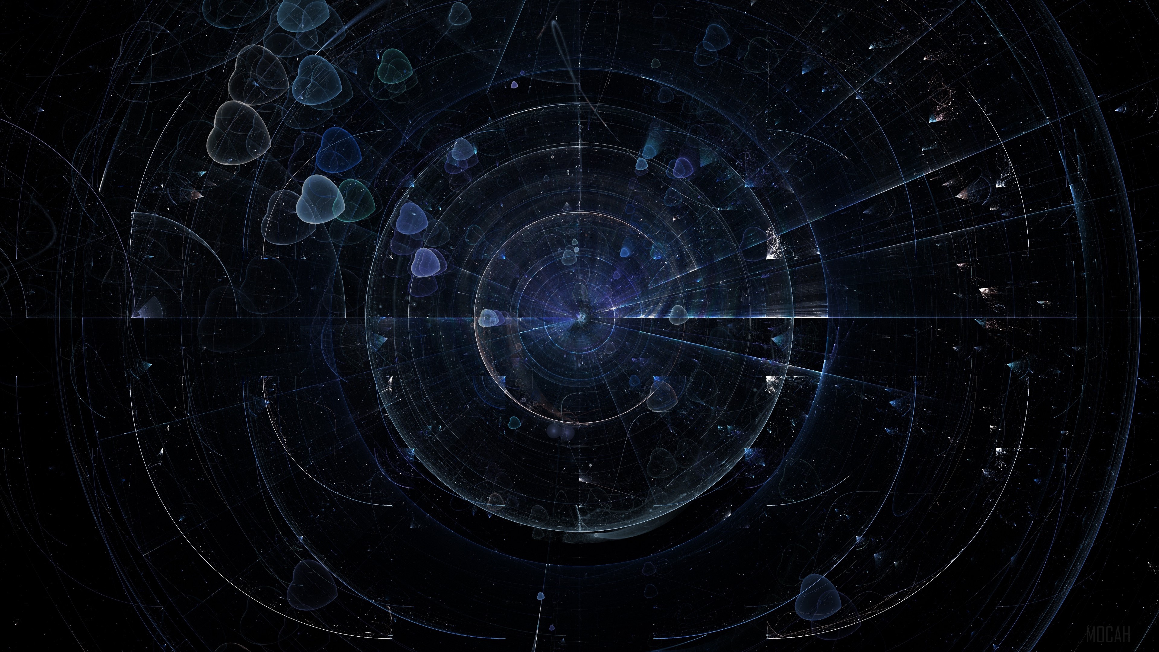 Abstract fractal circles and hearts 4K HD Wallpaper