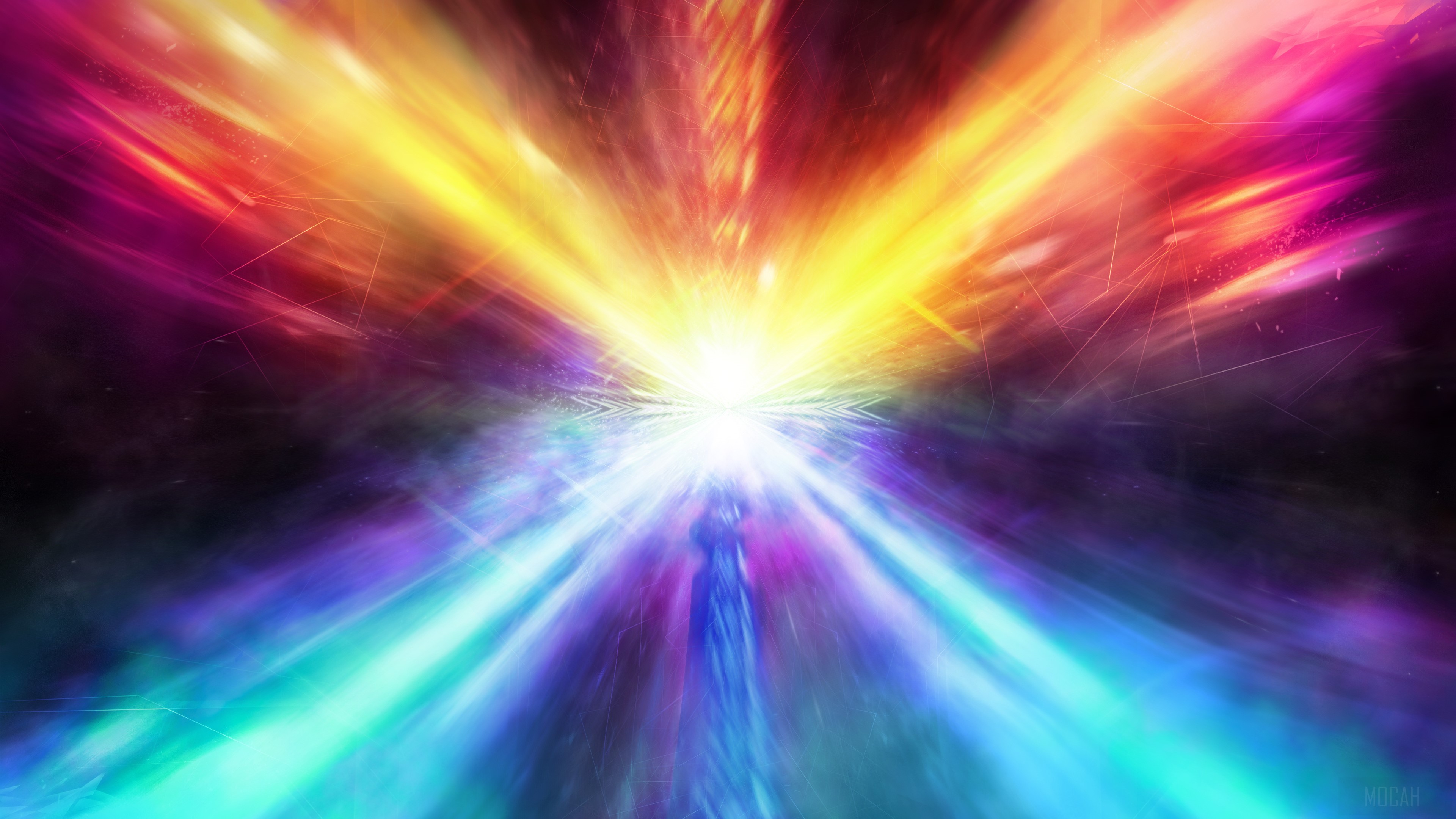 Abstract 4K with Blue Cyan Orange HD Wallpaper