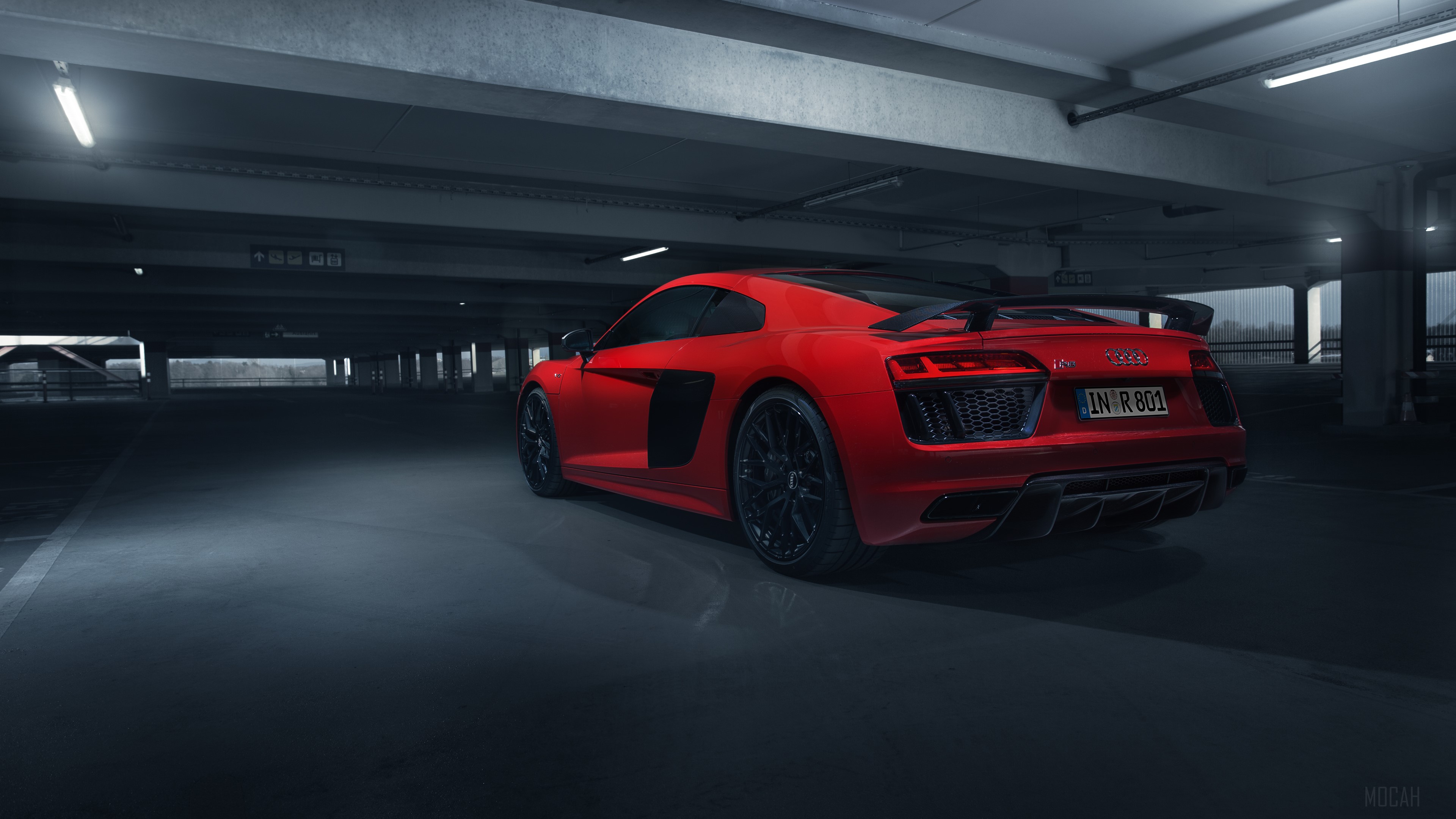 Red Audi R8 V10 Plus 2018 4K HD Wallpaper