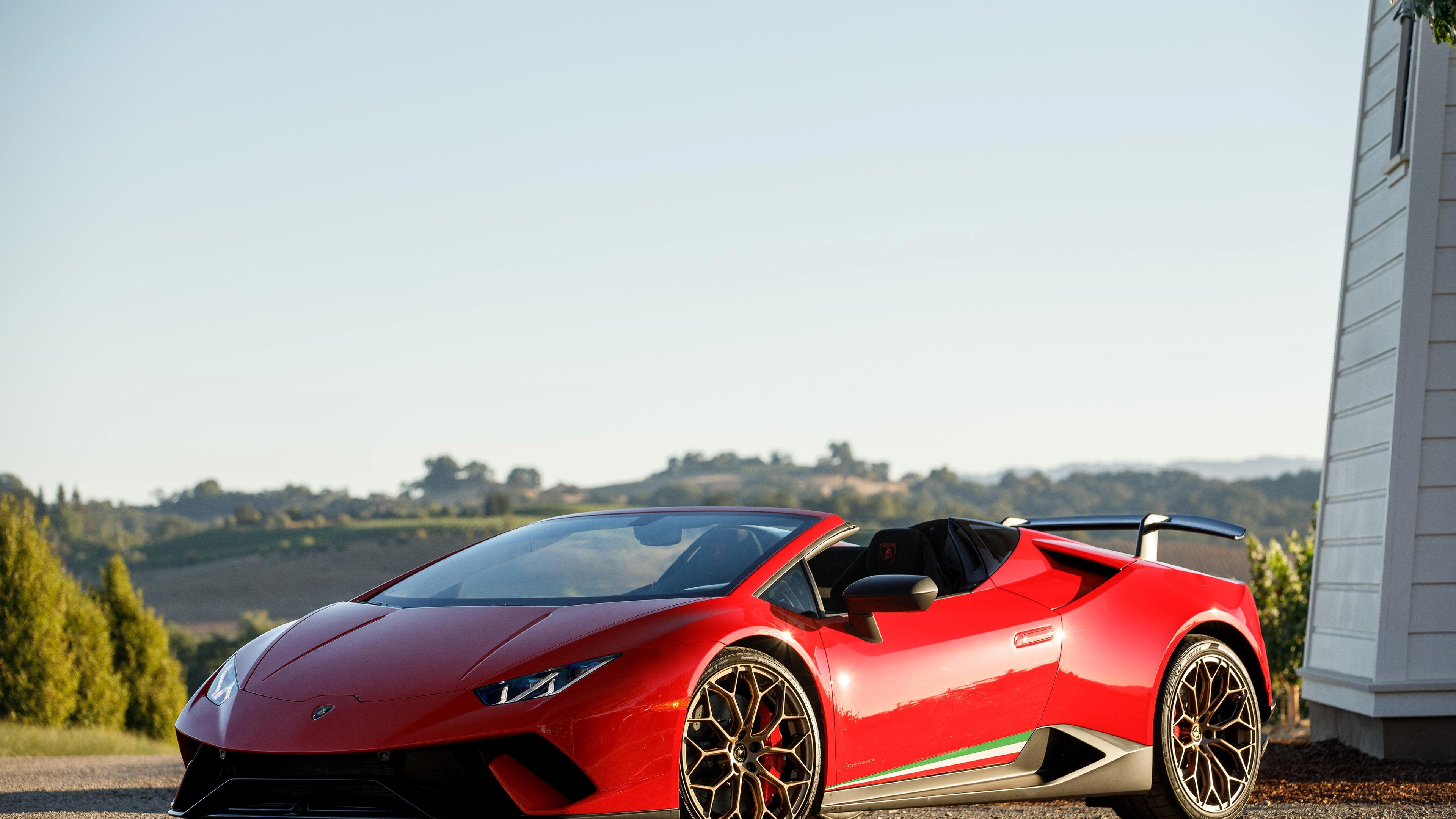 Red Lamborghini Huracan Performante Spyder 4K HD Wallpaper