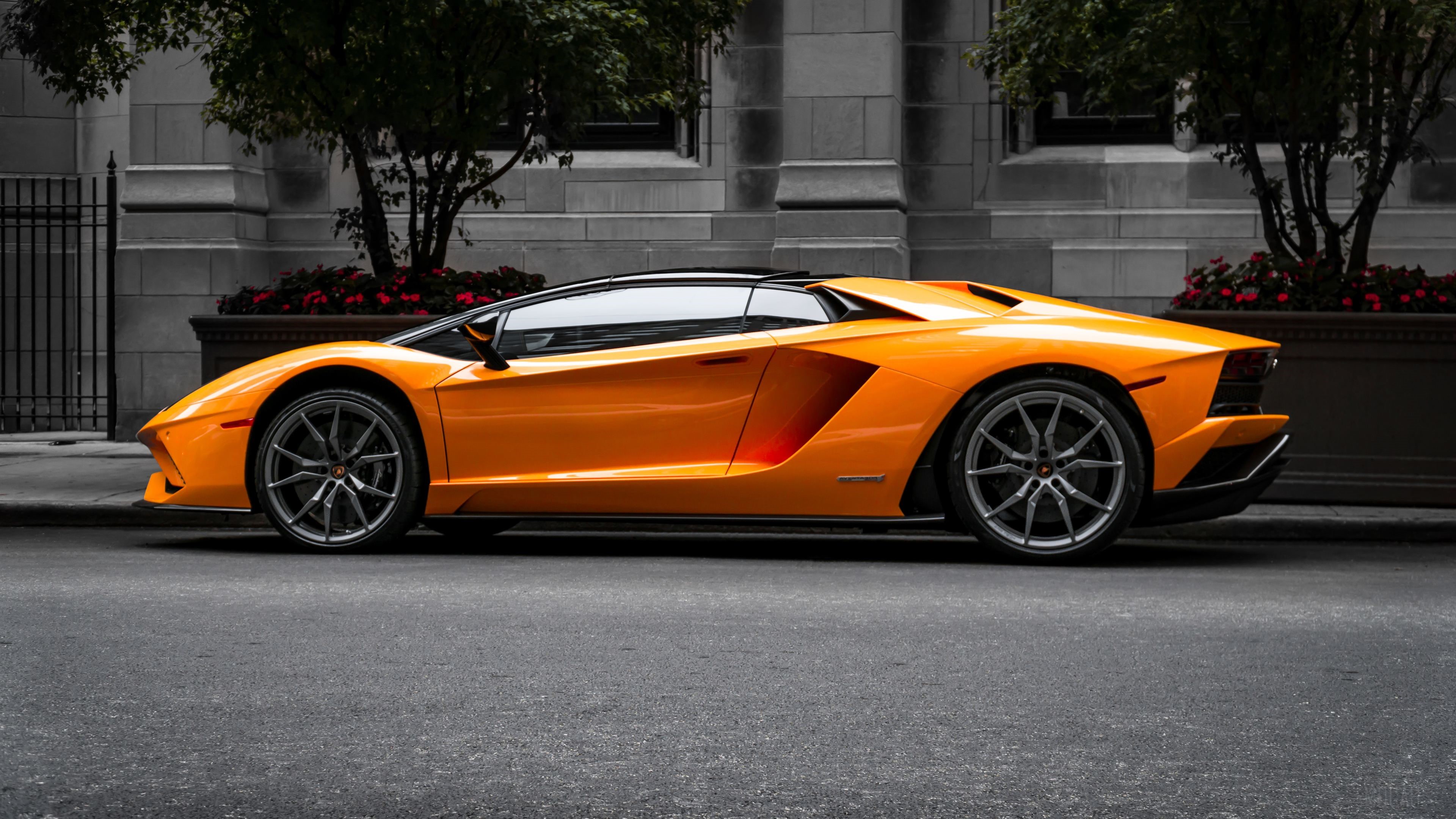 Orange Lamborghini Aventador 4K HD Wallpaper