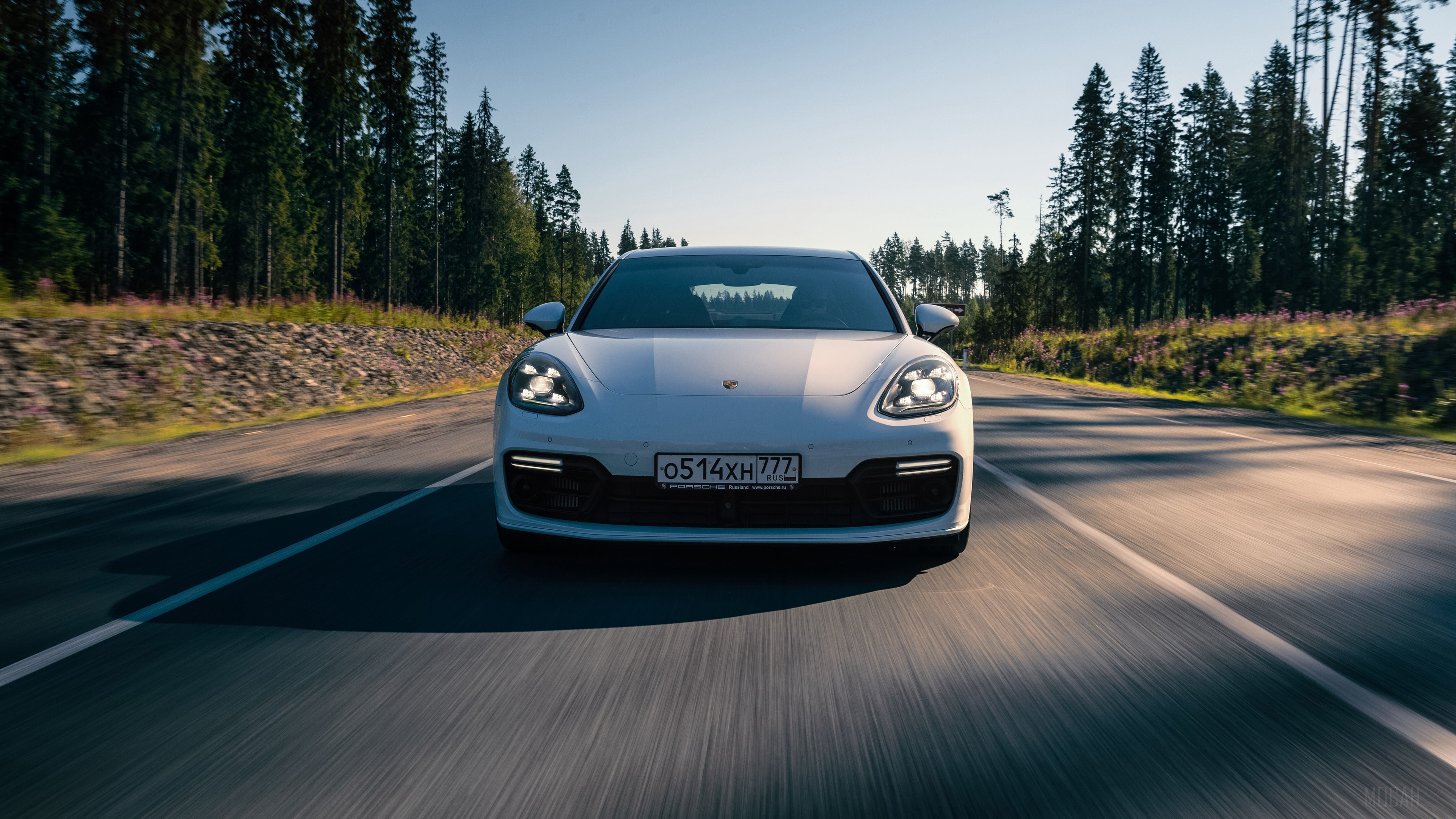 White Porsche Panamera Turbo S E Hybrid Sport Turismo 4K HD Wallpaper