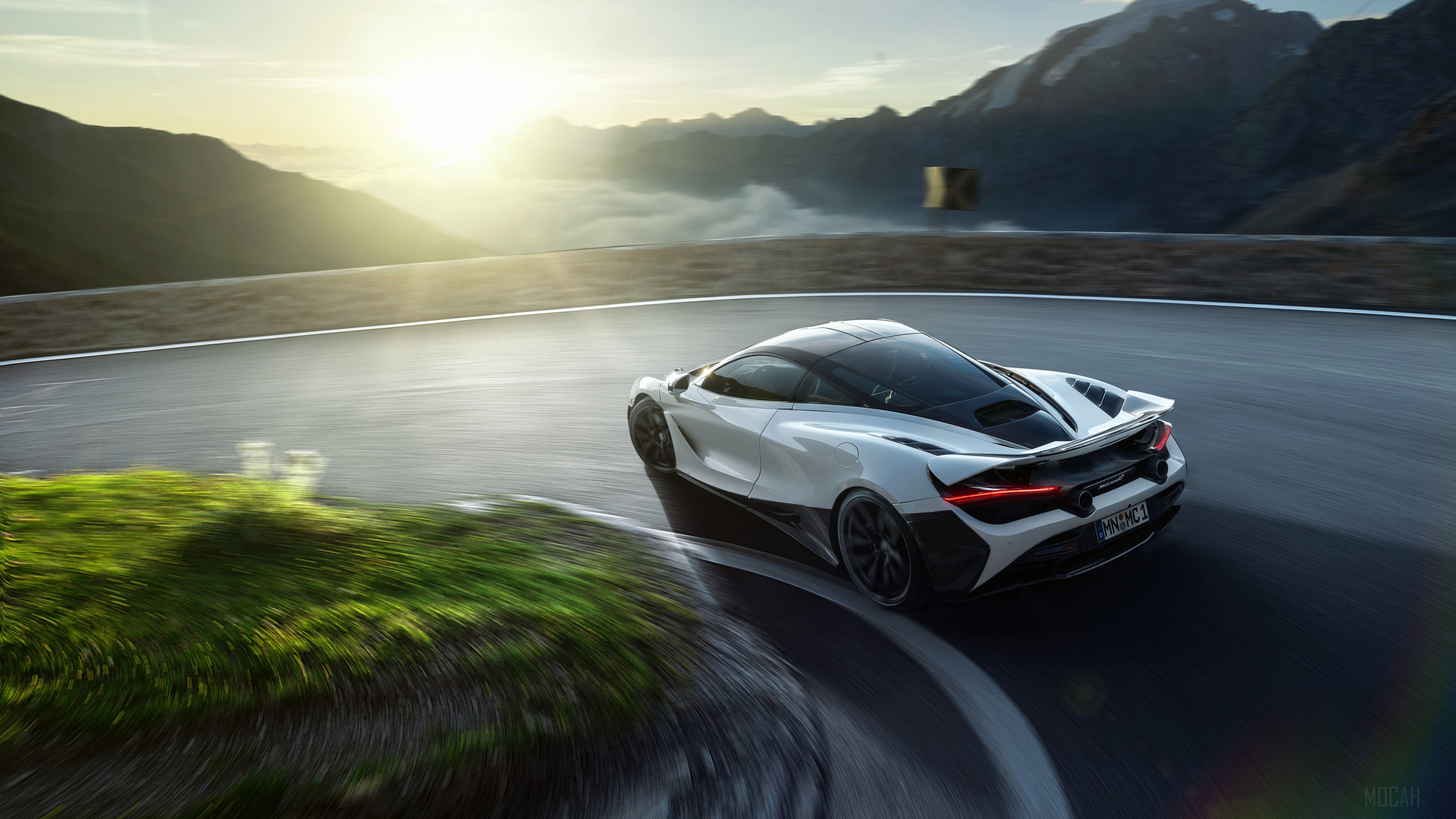 Novitec McLaren 720S on a mountain road HD Wallpaper