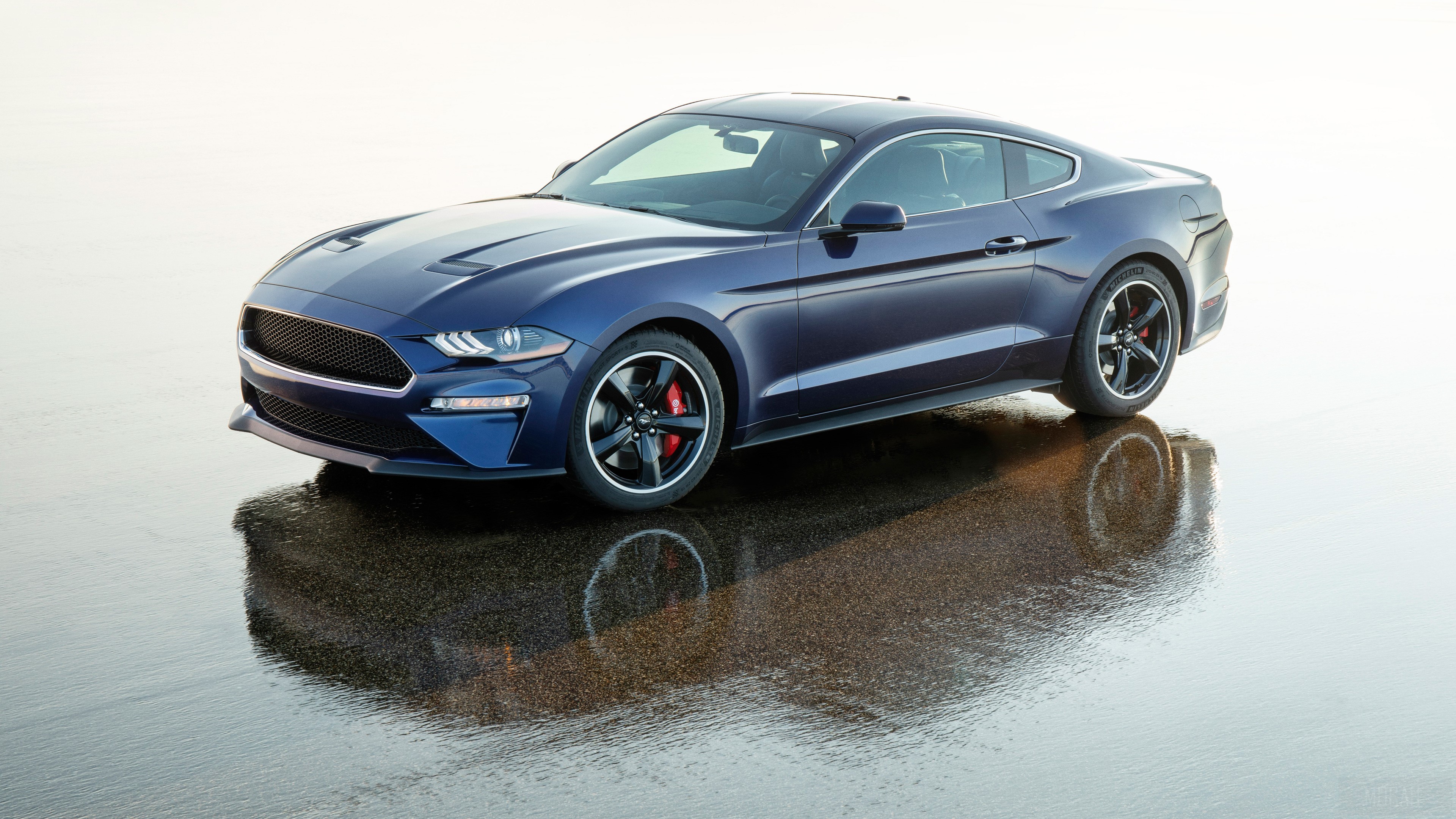 2019 Ford Mustang Bullitt Kona Blue Coupe HD Wallpaper
