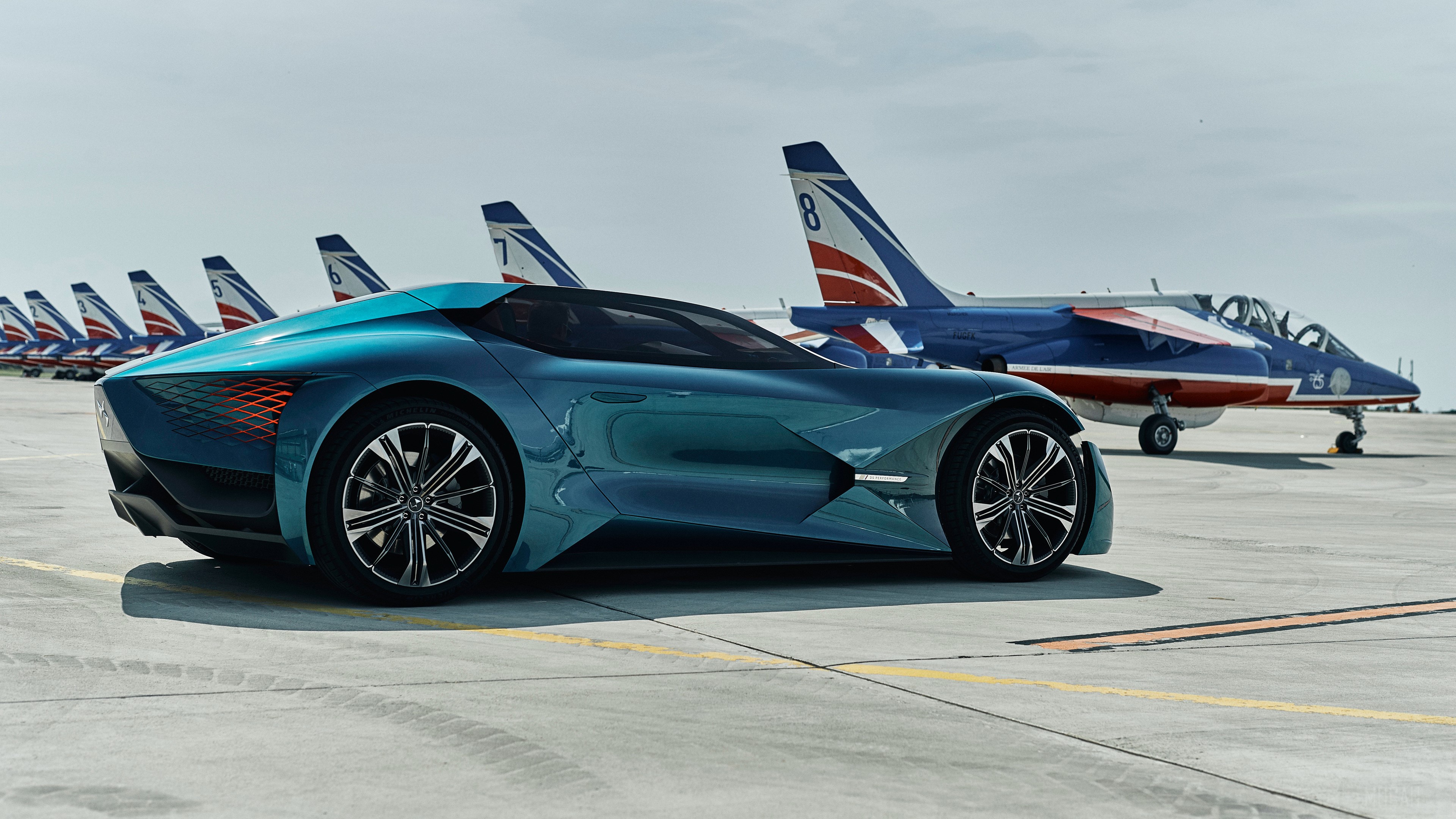 DS X E Tense concept car with jets HD Wallpaper