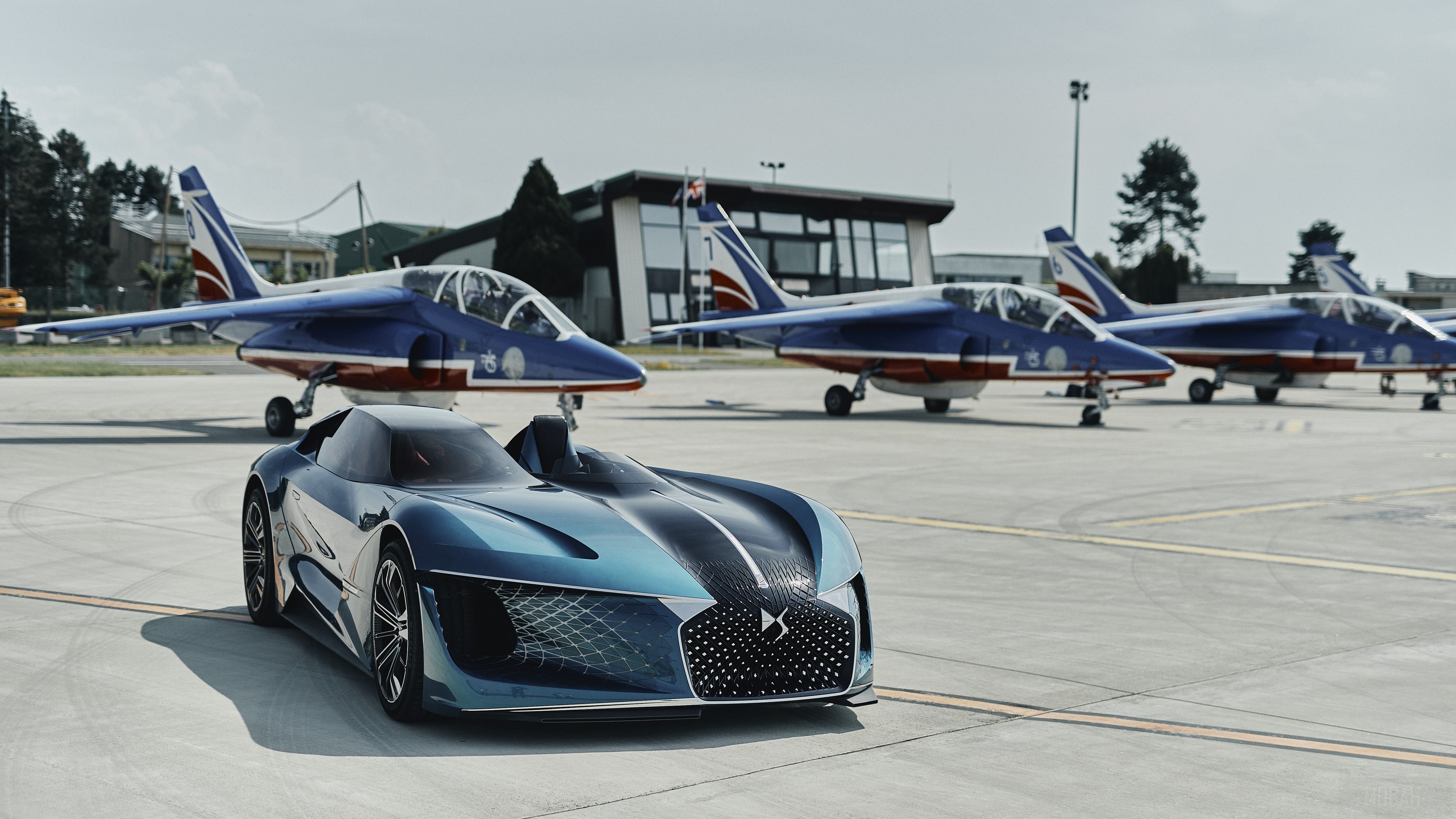 DS X E Tense concept car with jets HD Wallpaper