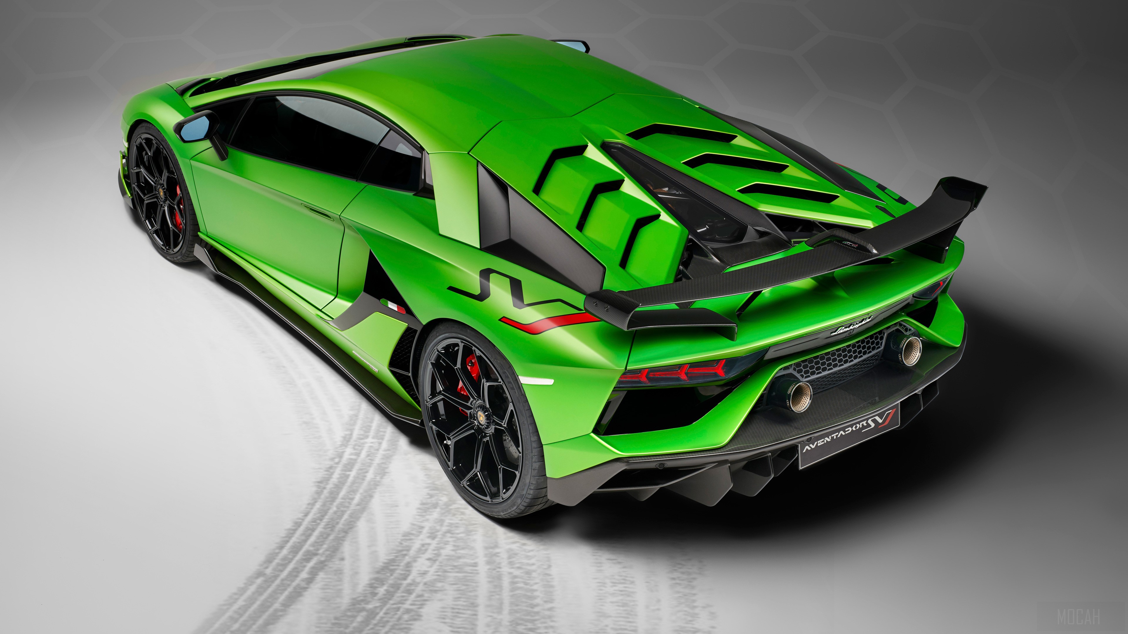 Lamborghini Aventador SVJ Rear Upper View 4K HD Wallpaper