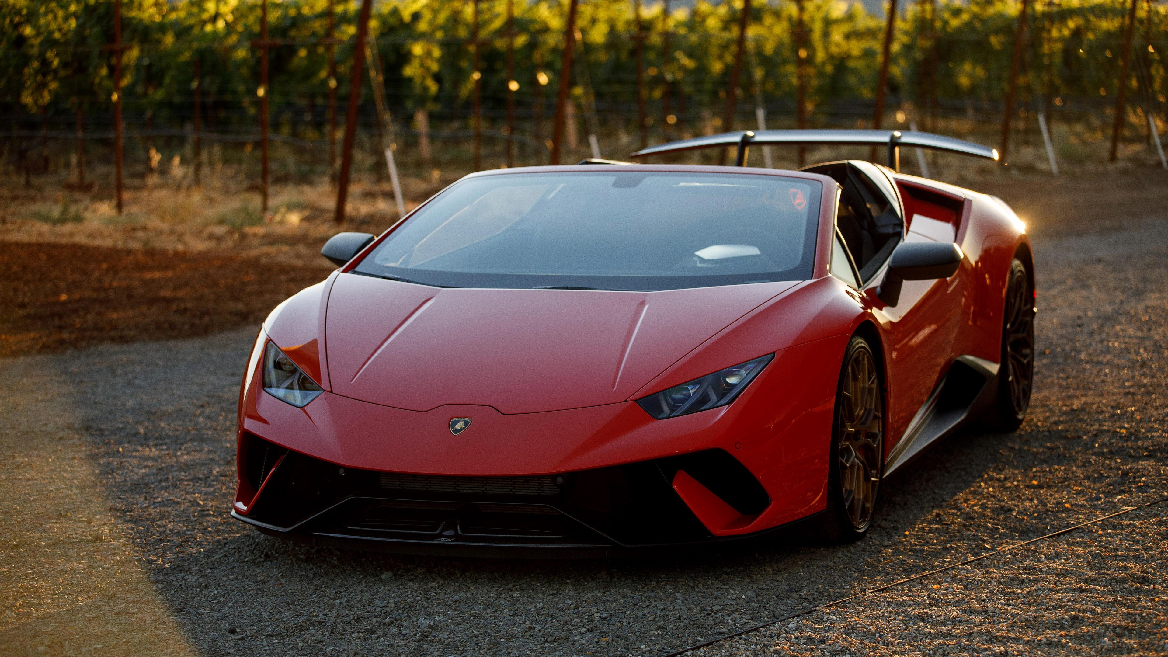 Red Lamborghini Huracan Performante Spyder 2018 4K HD Wallpaper