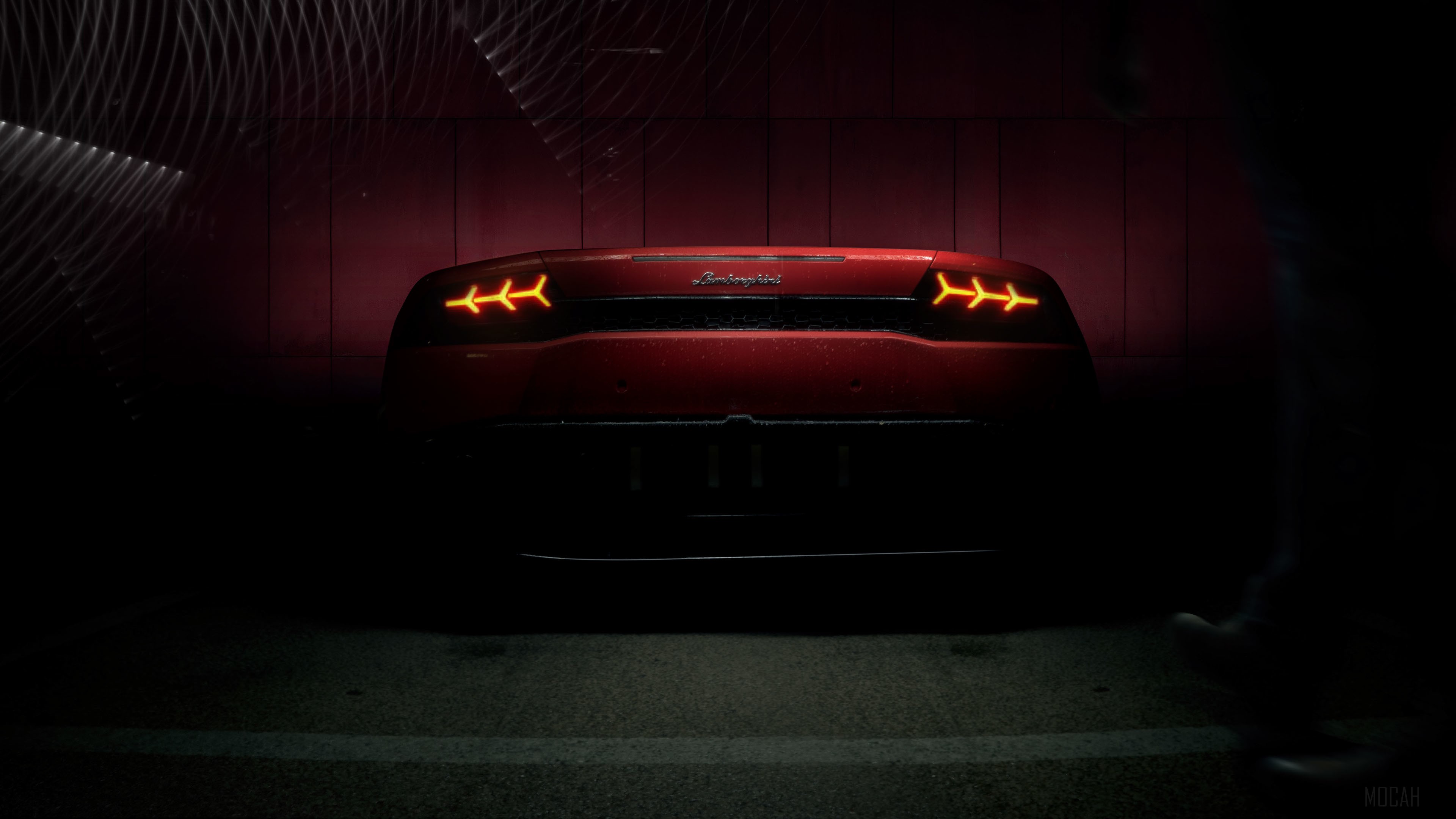 Red Lamborghini Huracan Rear Lights HD Wallpaper