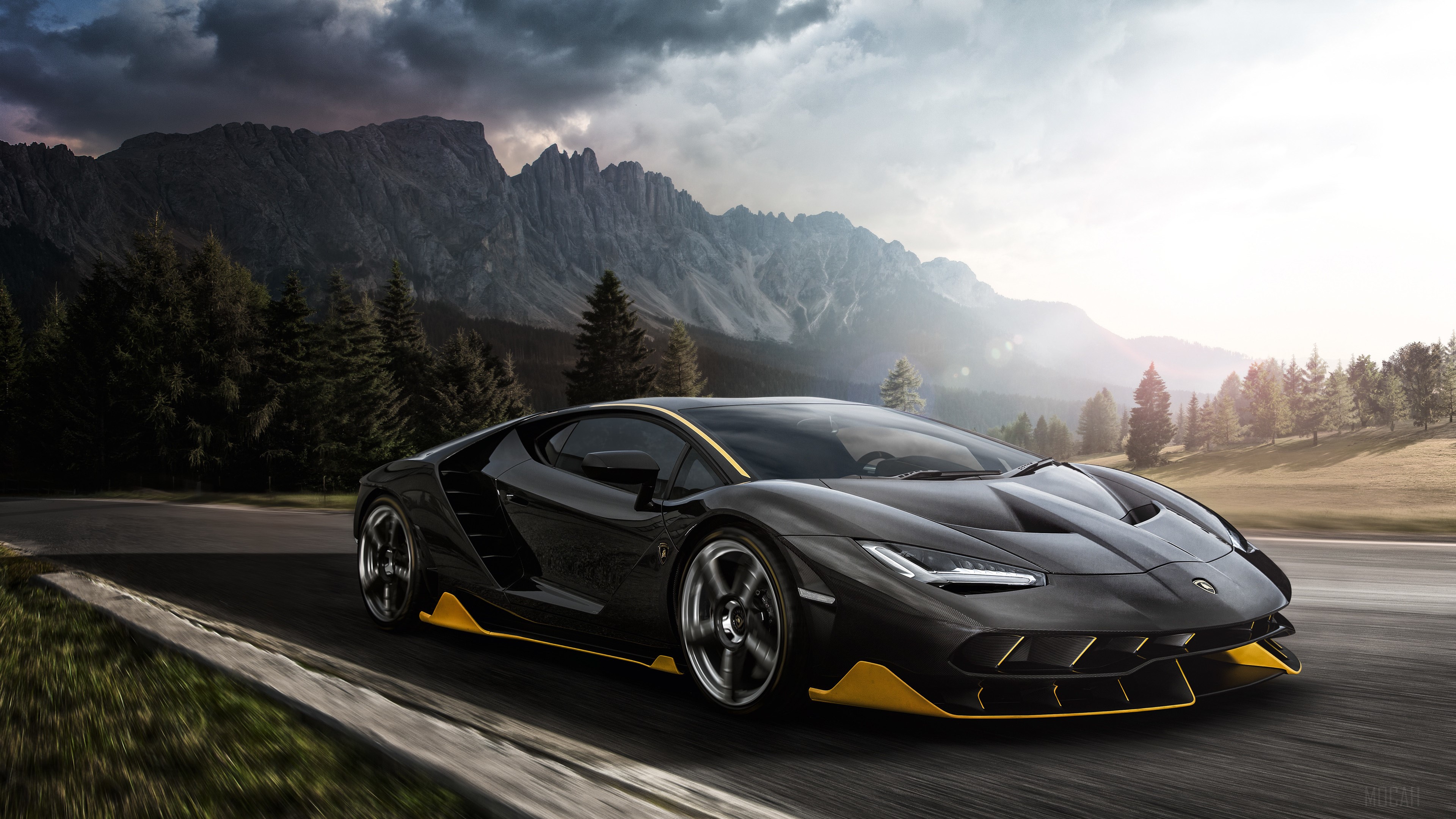 Black Lamborghini Aventador 4K HD Wallpaper