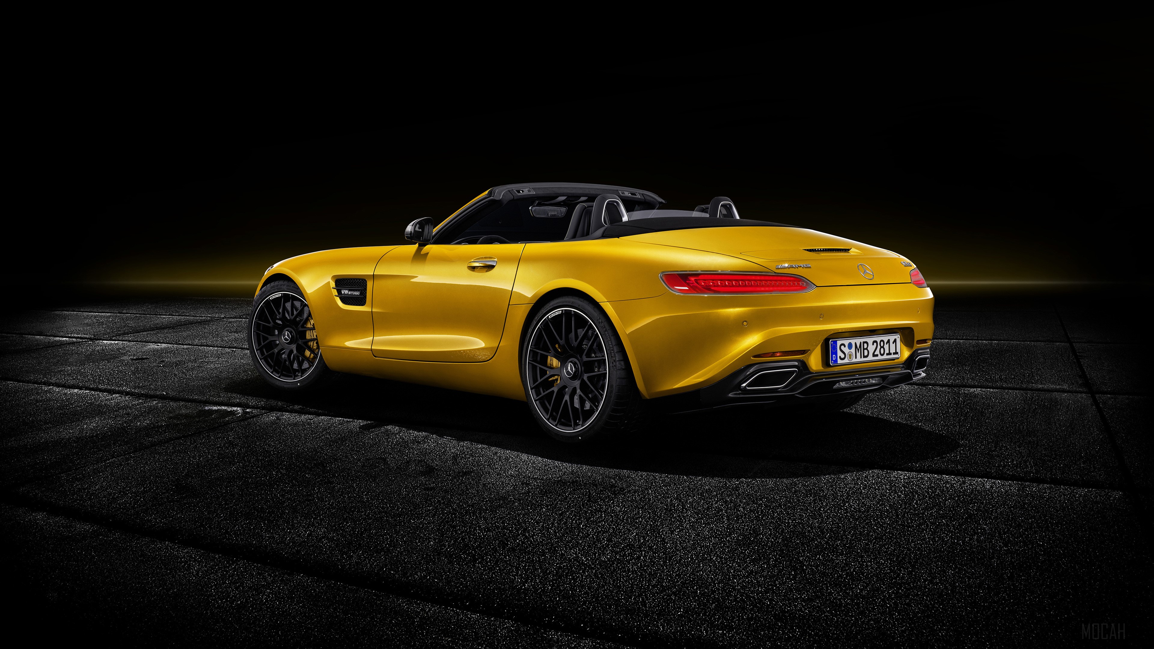 Yellow Mercedes AMG GT S Roadster 2018 4K HD Wallpaper