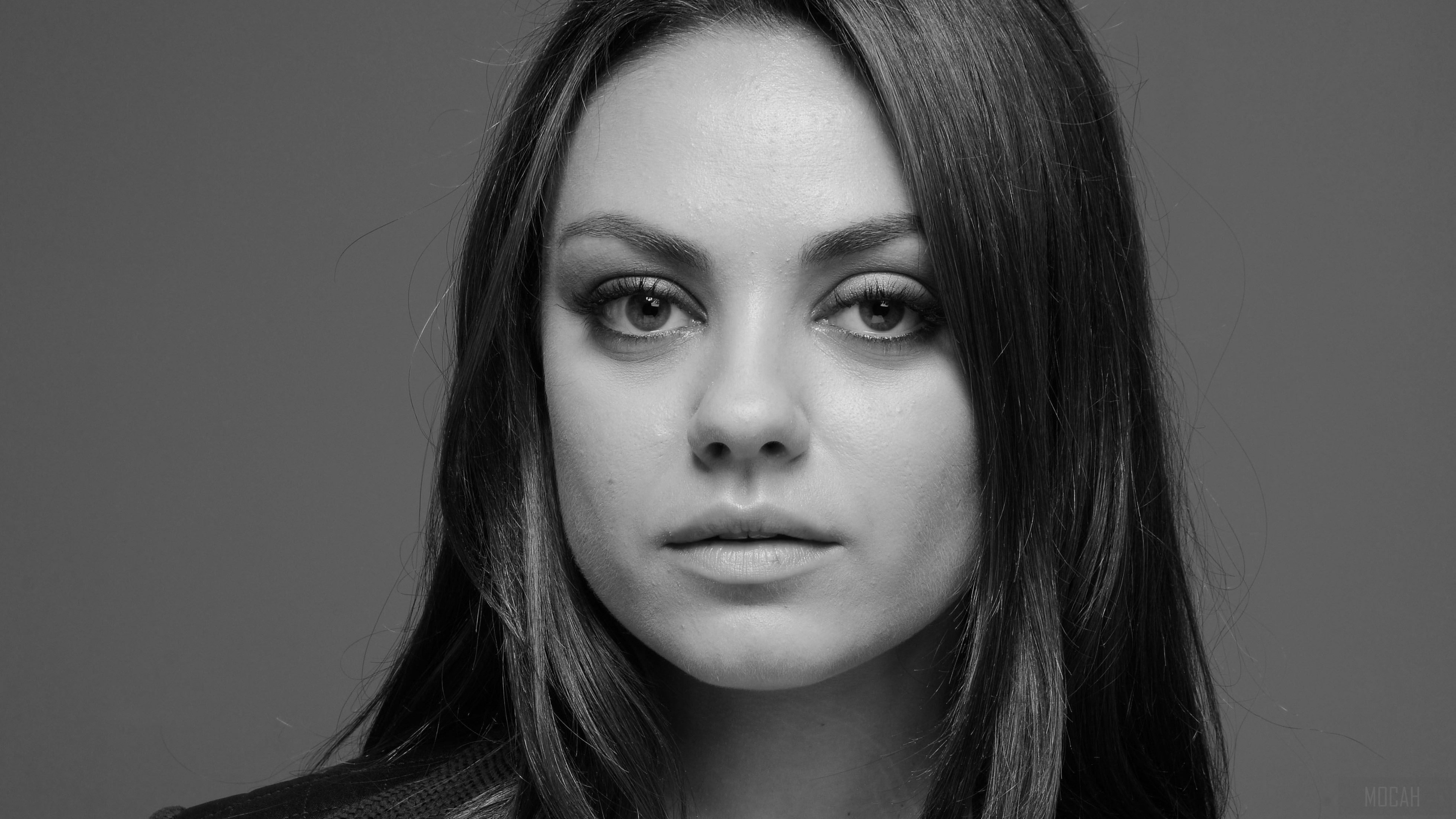Mila Kunis Monochrome Portrait HD Wallpaper