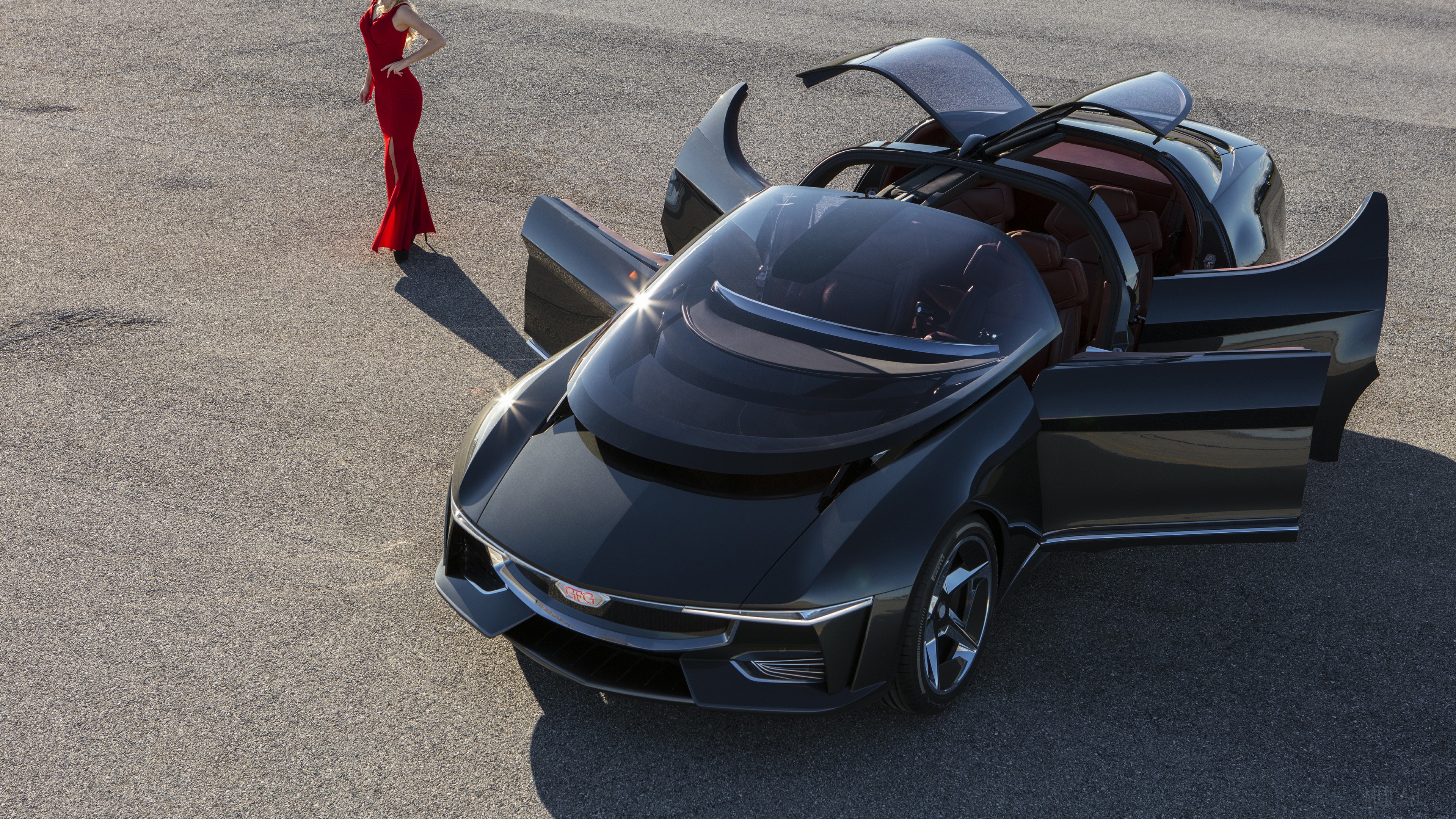 GFG Sibylla 2018 concept car with woman HD Wallpaper